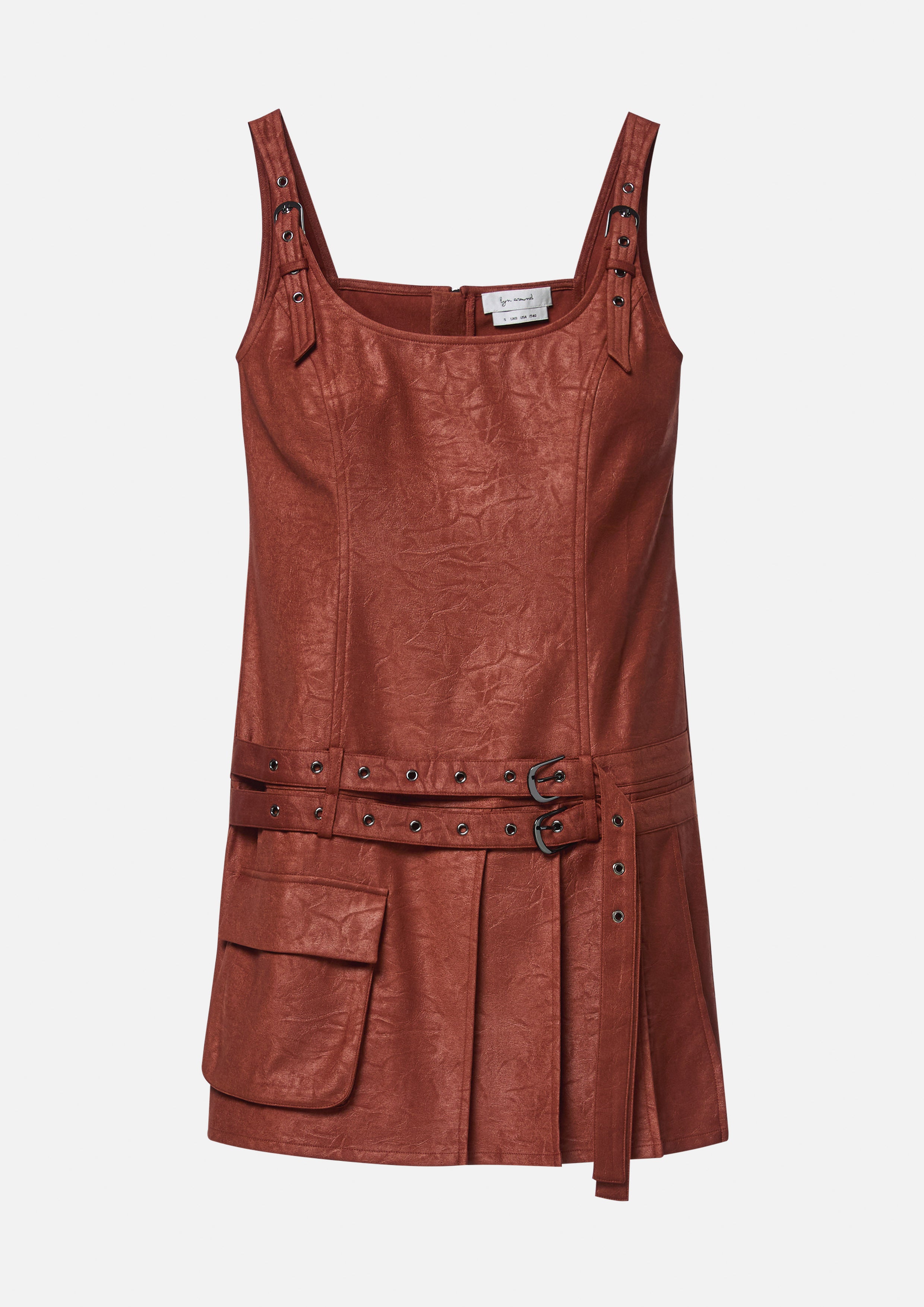 Crinkle Strap Mini Dress Crisp Croupier