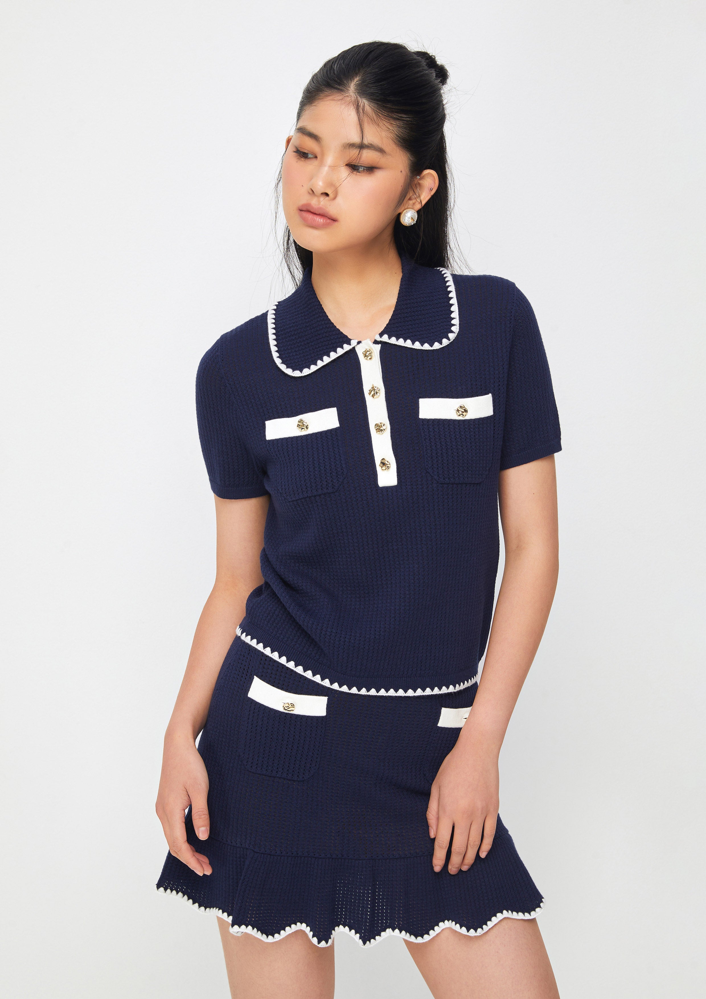 เสื้อโครเชต์แขนสั้น คอลเลกชัน Casual Chic