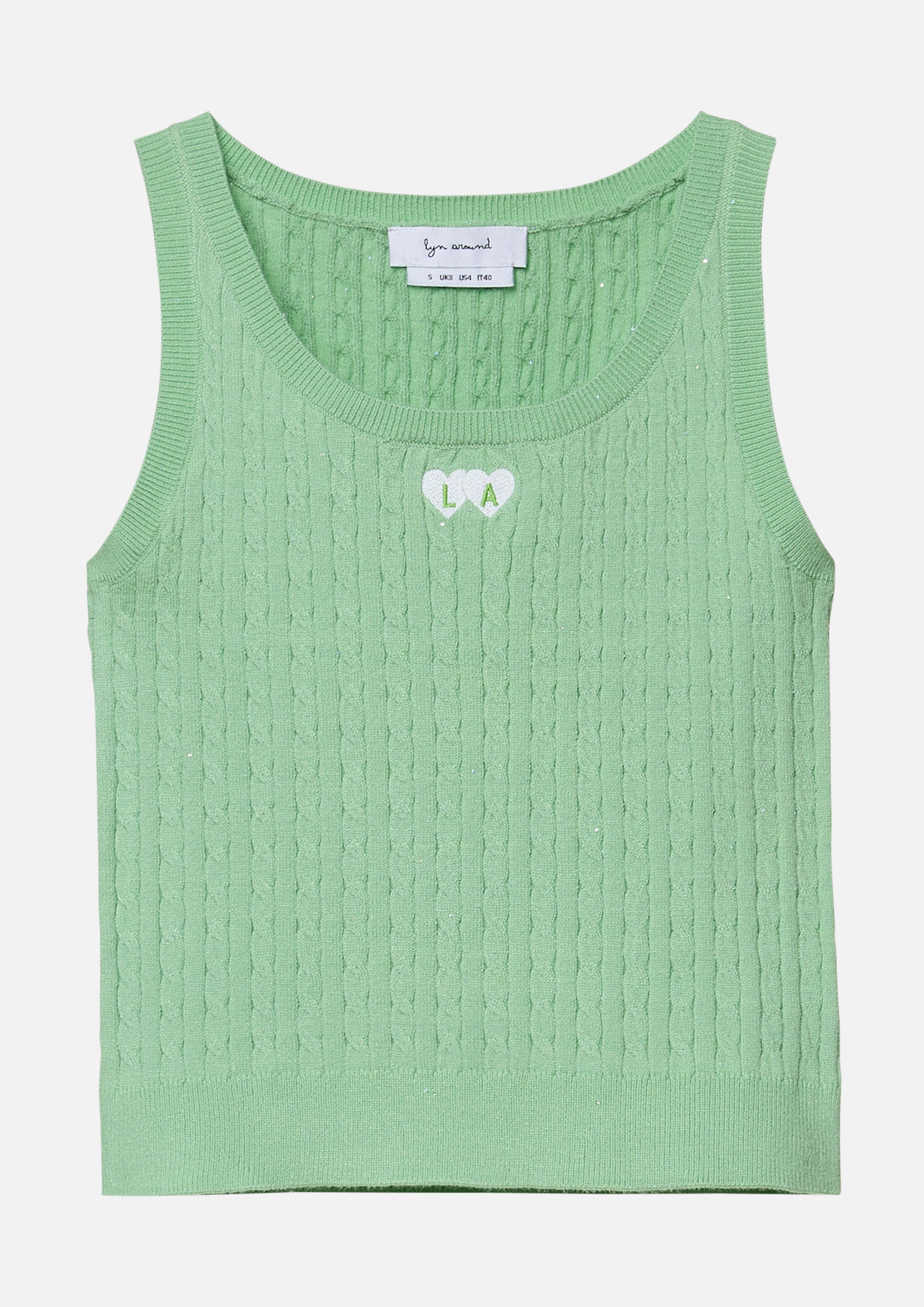 Logo Cable Knit Tank Top Let’s Play a Game XS - Main Image