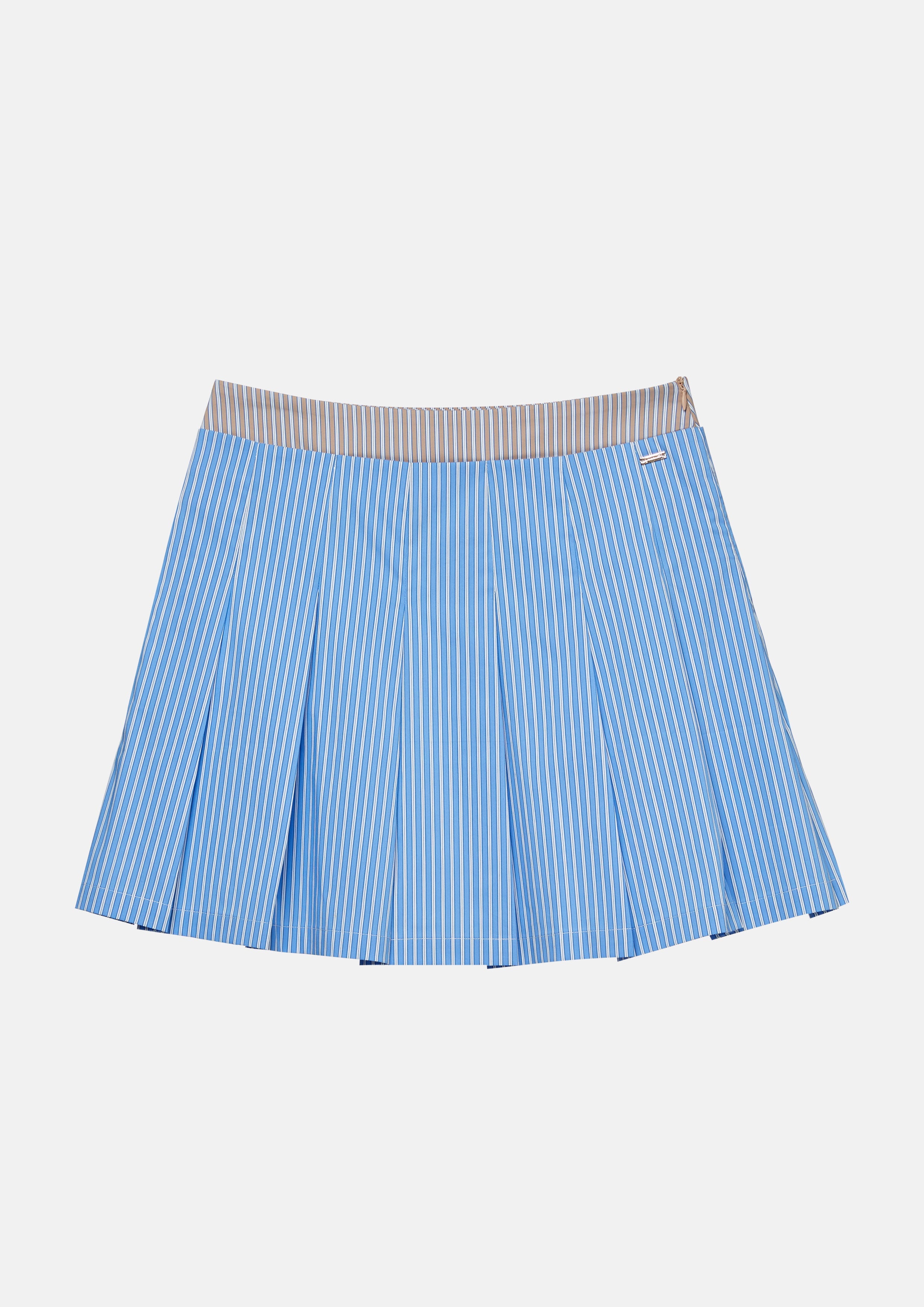 Layered Stripe Pleated Skirt Take Sip