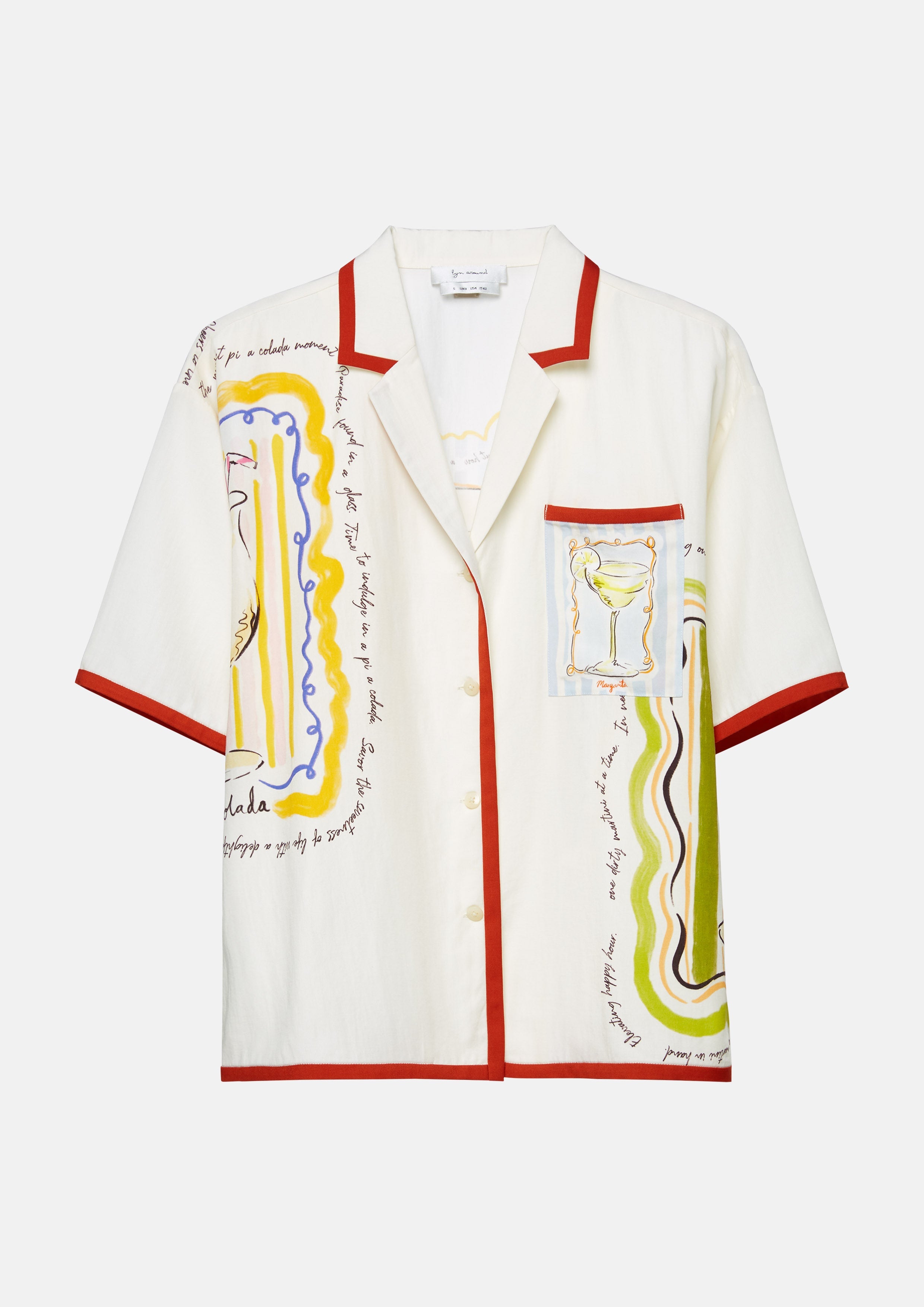 Print Short Sleeve Shirt Take Sip