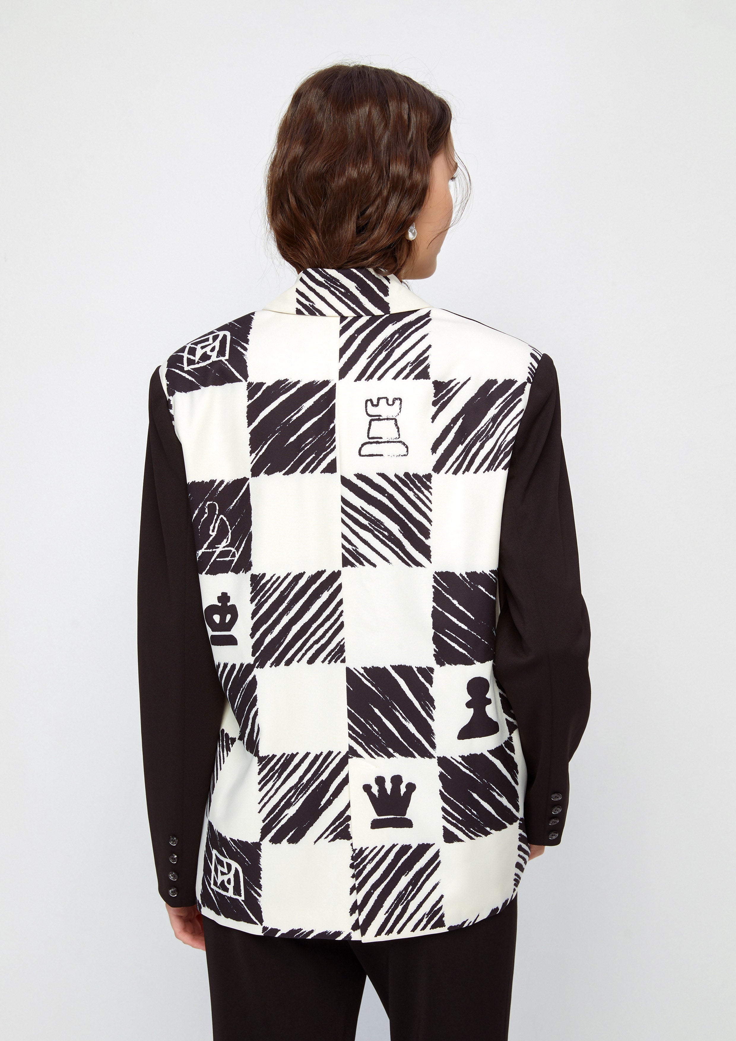 เสื้อแจ็คเก็ตแขนยาวพิมพ์ลายตาราง คอลเลกชัน Check Mate