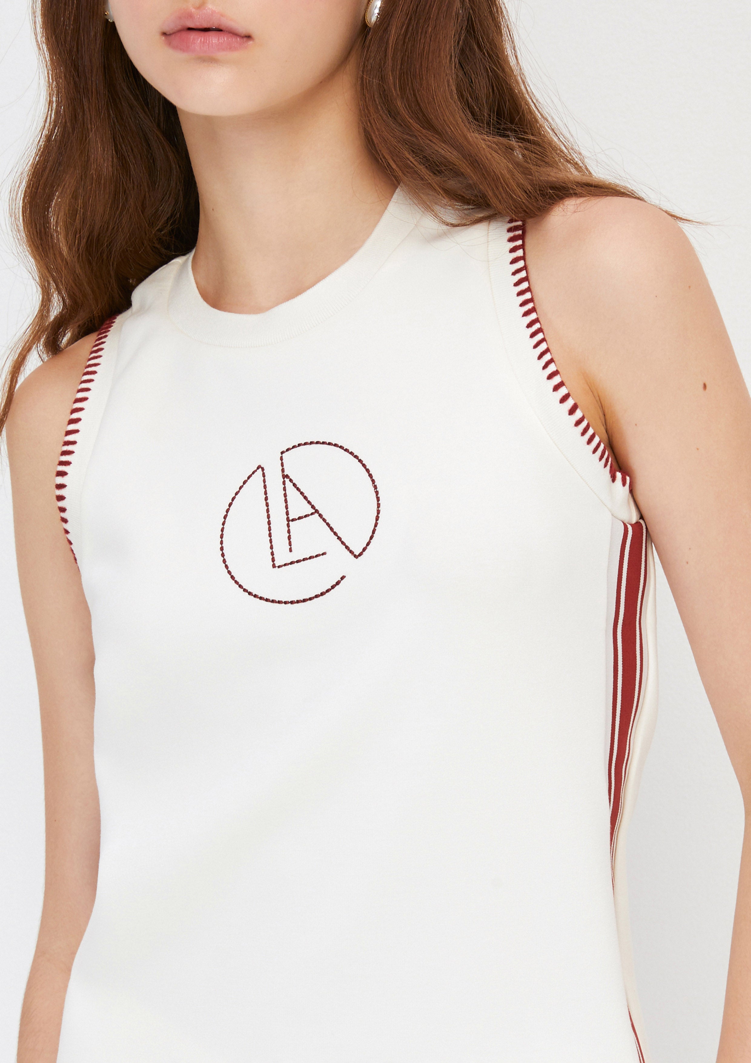 Stitching Logo Sleeveless Top Rehab & Leisure