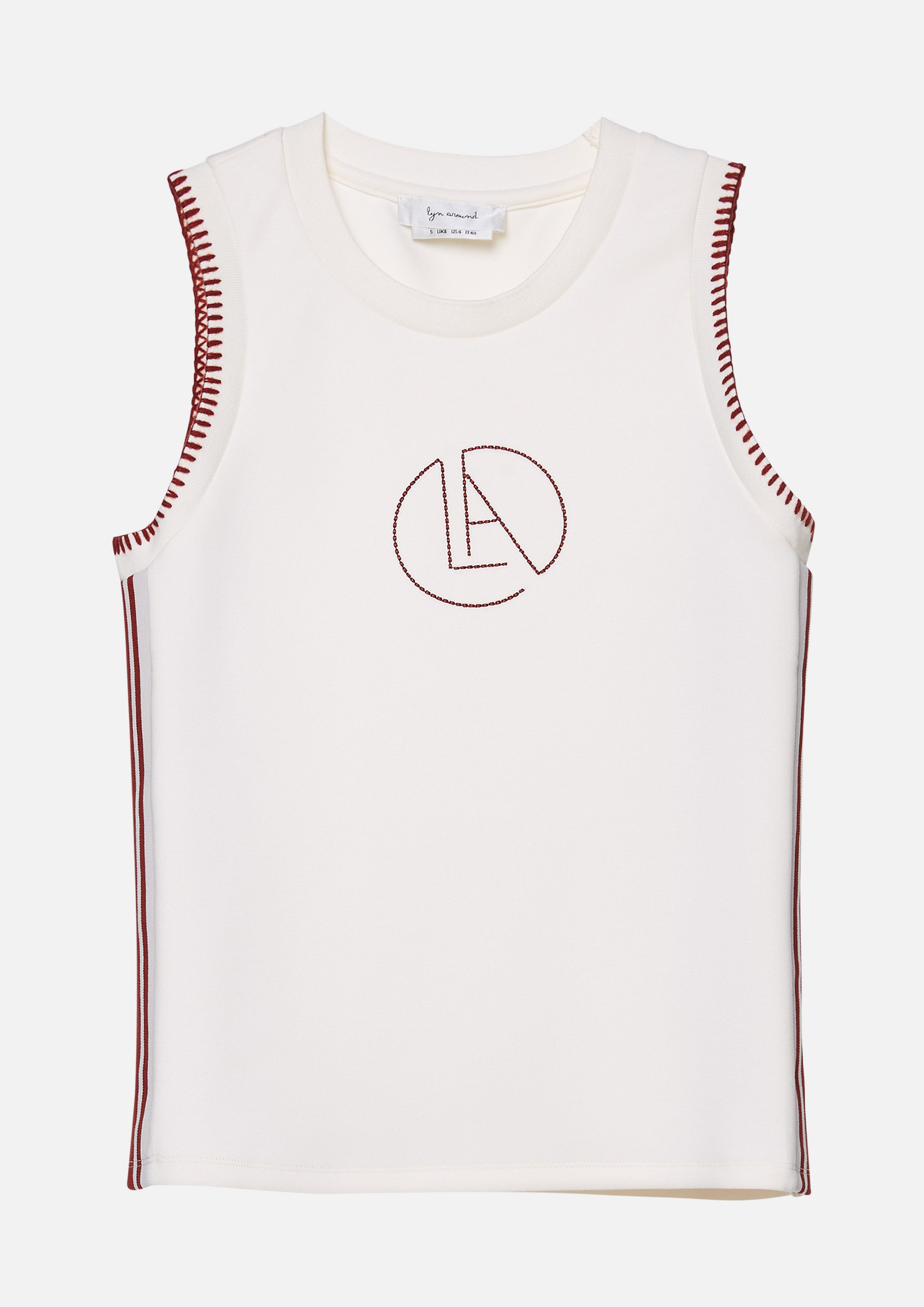 Stitching Logo Sleeveless Top Rehab & Leisure