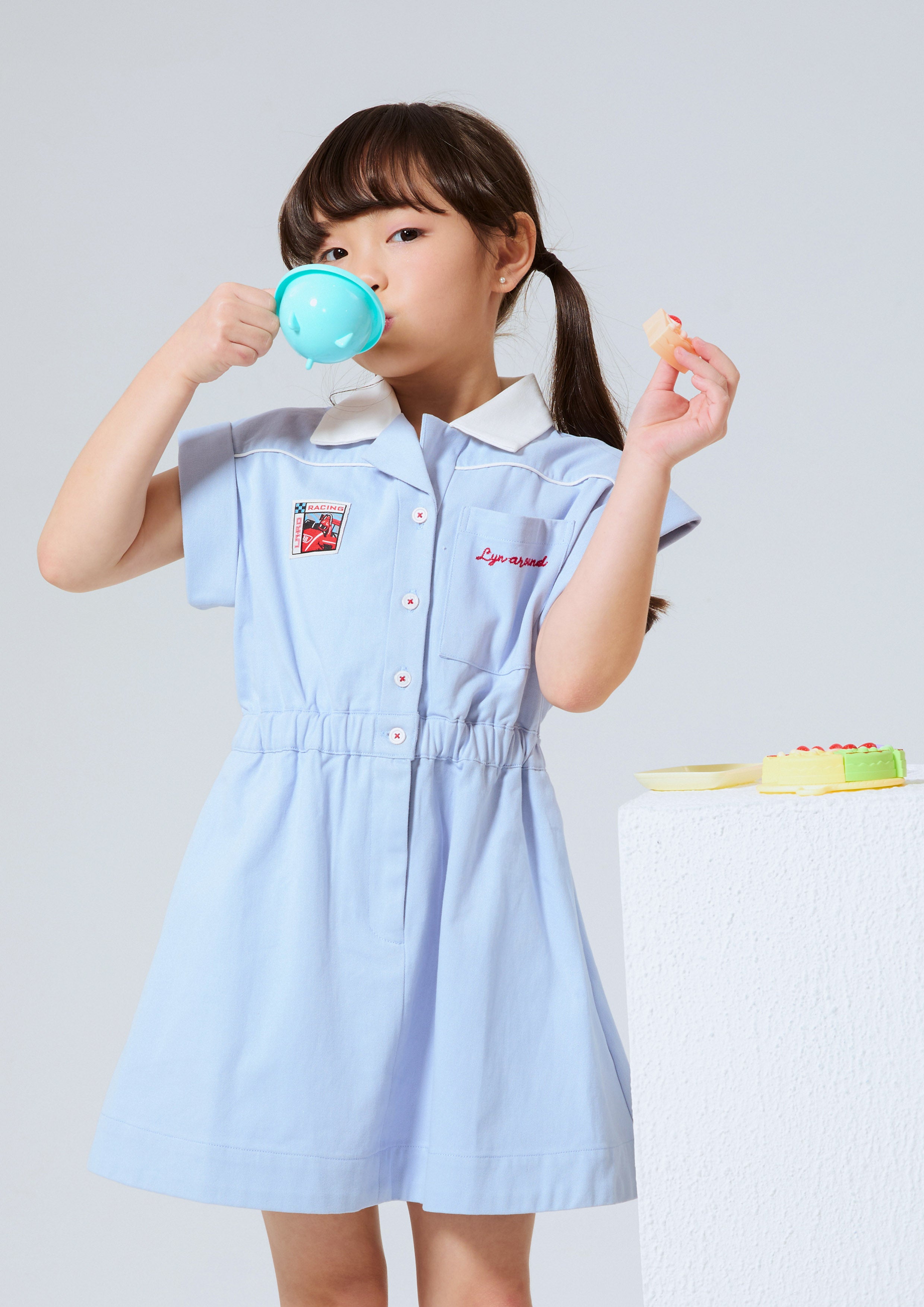 เดรสสั้นปักโลโก้ สำหรับเด็กผู้หญิง คอลเลกชัน Speed Voyard