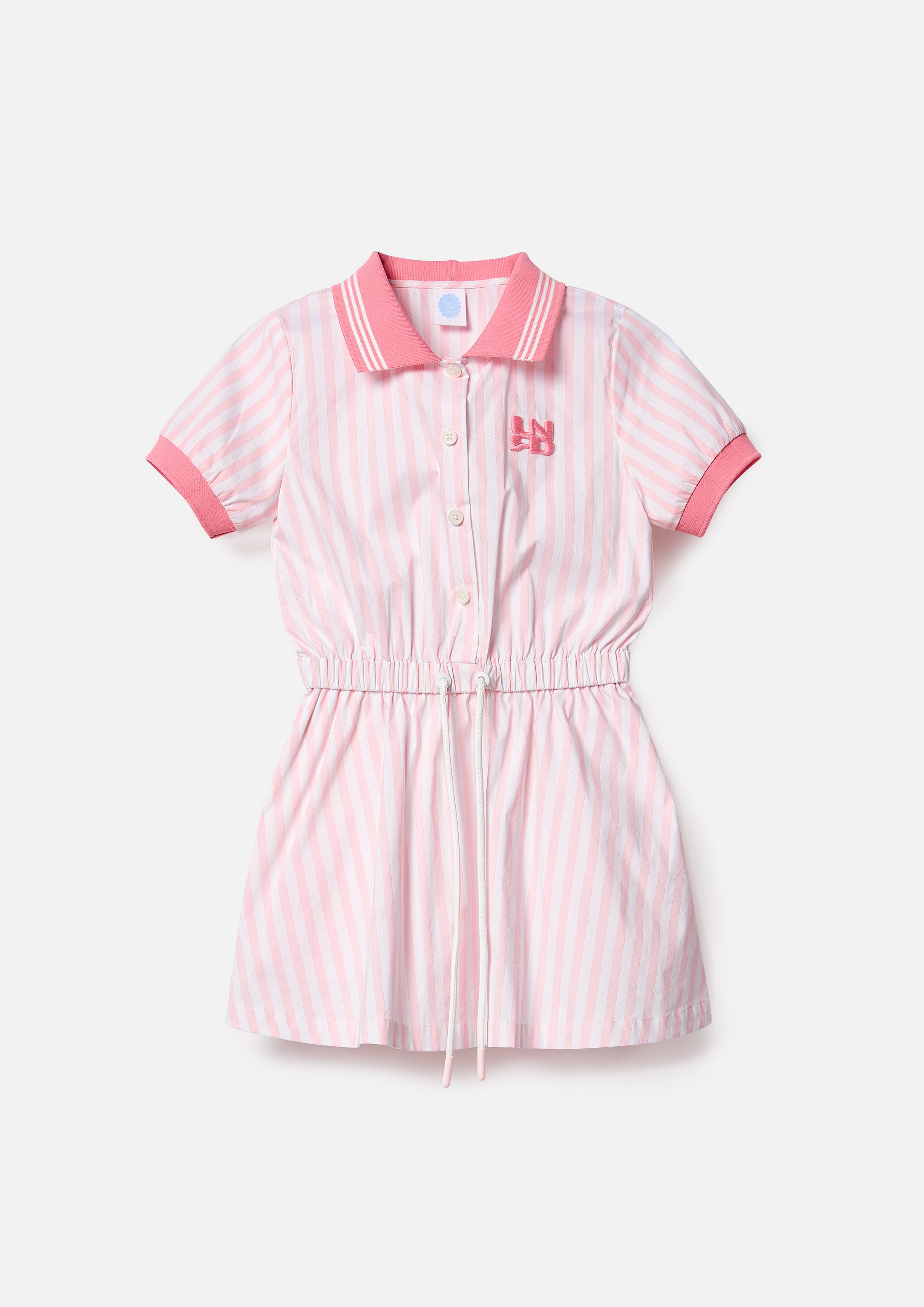 เดรสสั้นลายทางปักโลโก้ สำหรับเด็กผู้หญิง คอลเลกชัน Speed Voyard