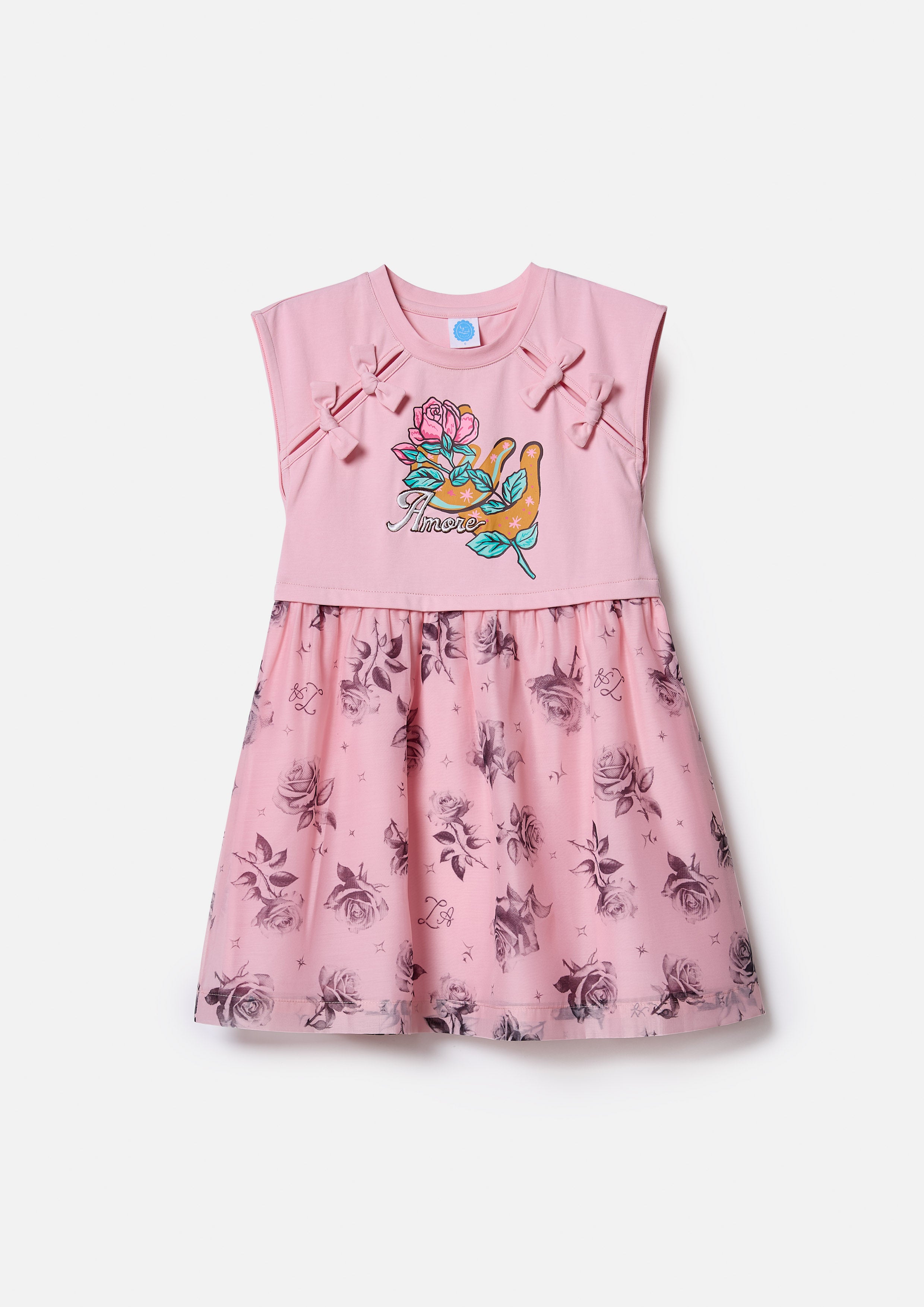 Rose Print Mini Dress For Mini Girls Rodeo Rose