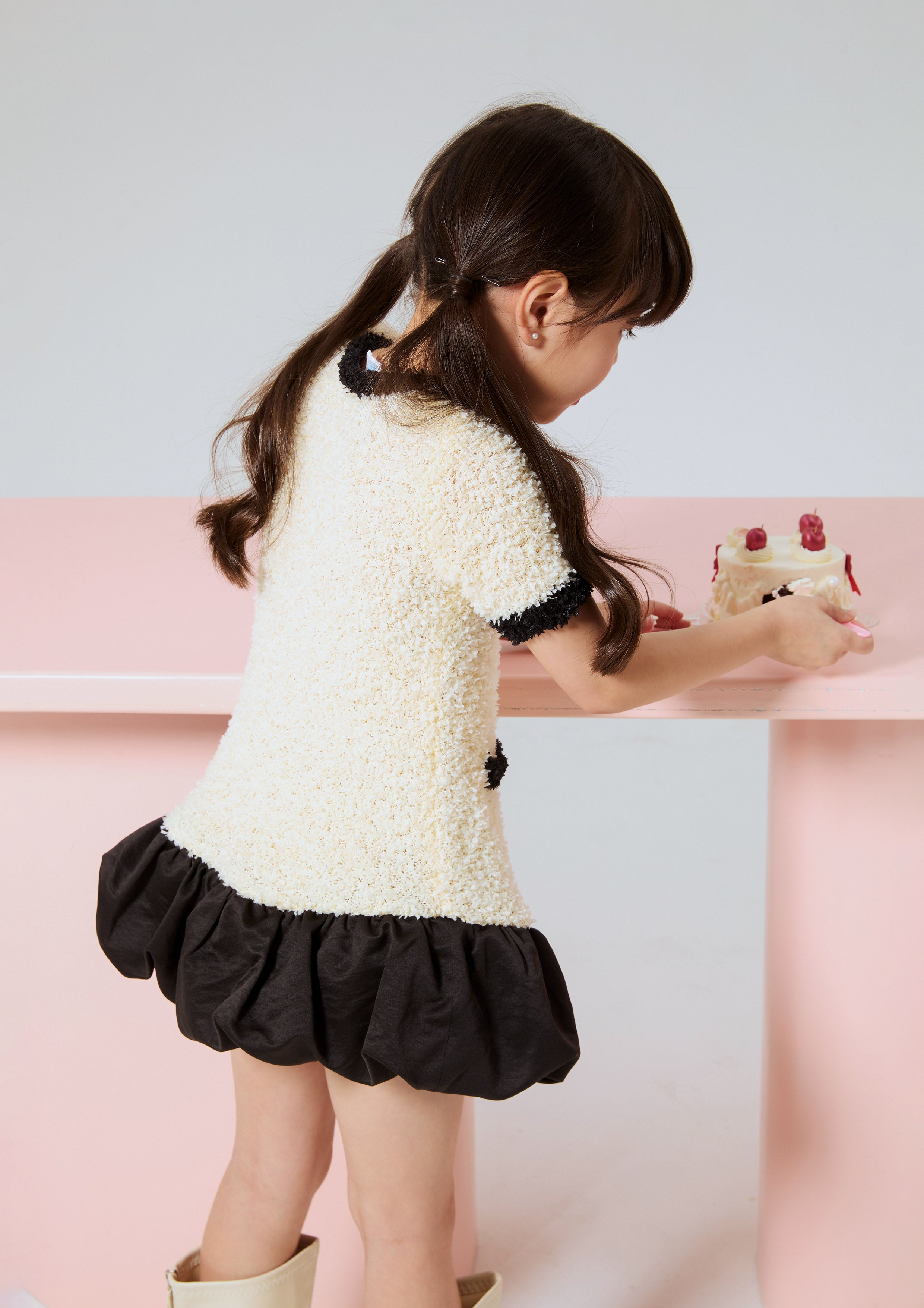 puff skirt mini dress Draped Bodice Puffy Skirt Mini Dress