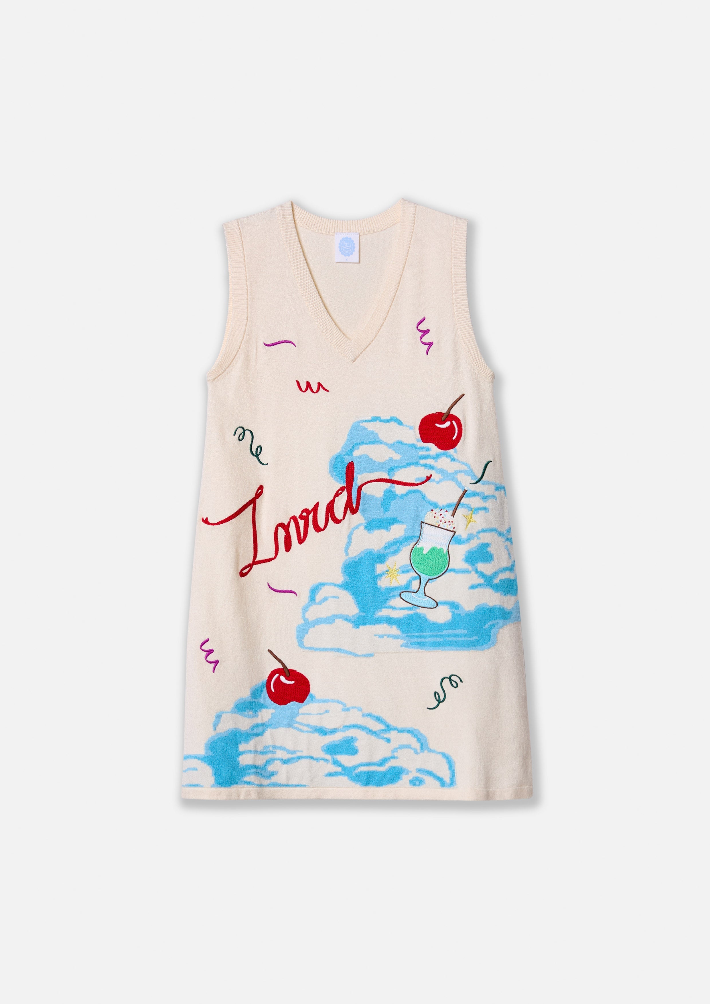 เดรสสั้นผ้าฟลีซปักลาย คอลเลกชัน Miracle Voyard