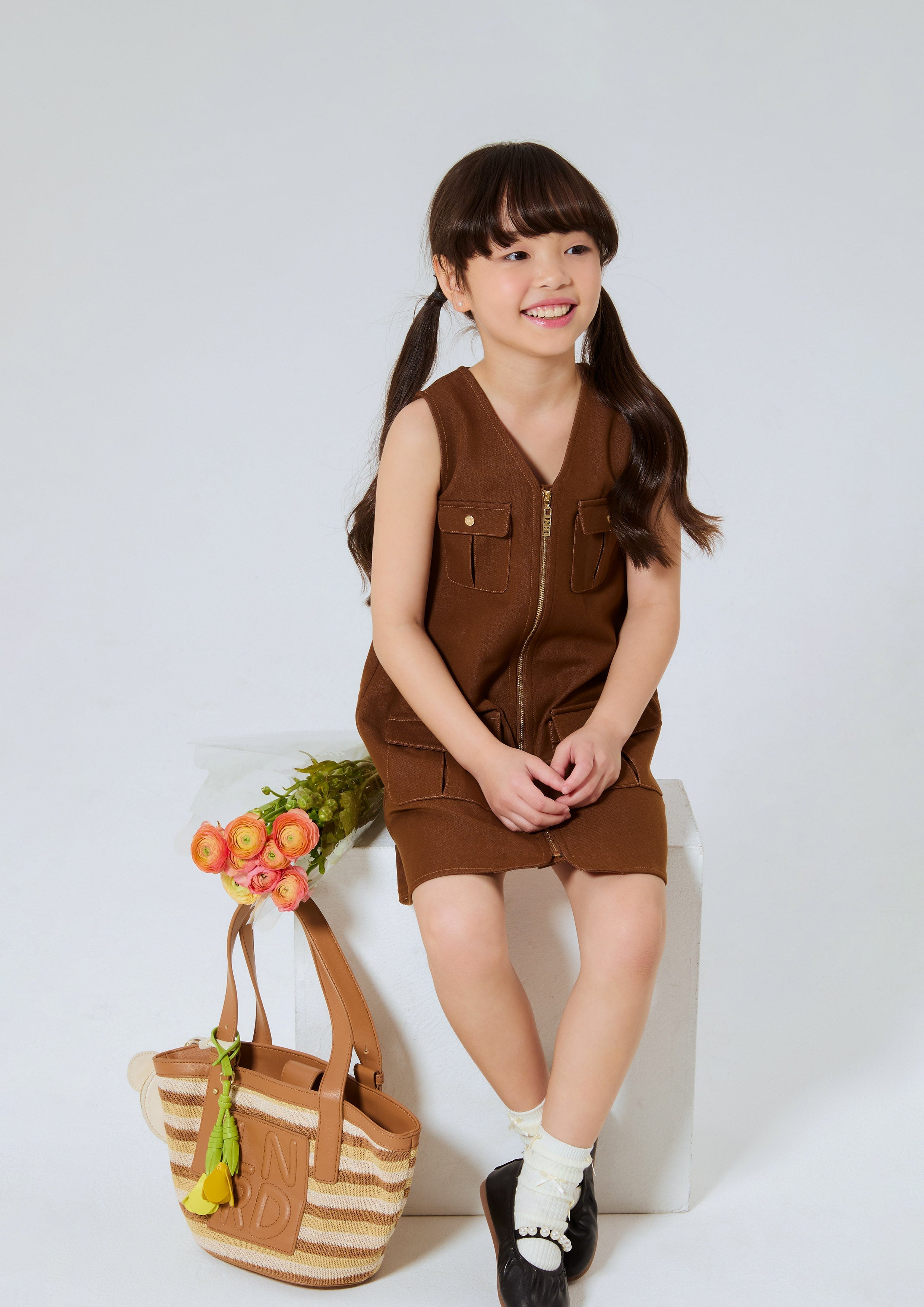 トップス Mimi girls set mini dress Create Your Signature Look with Front Zip Pocket Mini Dress
