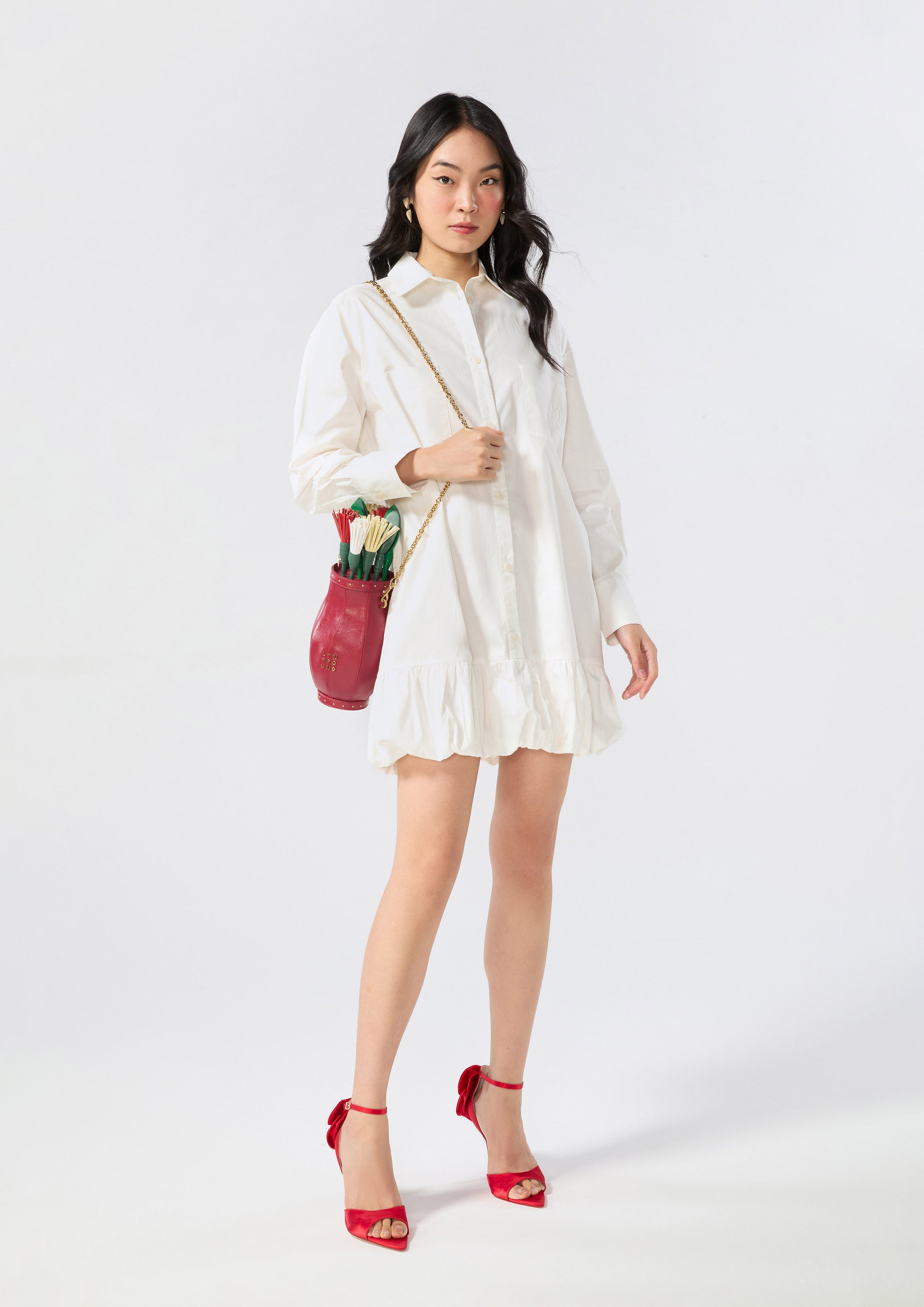 เชิ้ตเดรสสั้นกระโปรงทรงพอง คอลเลกชัน Miracle Voyard