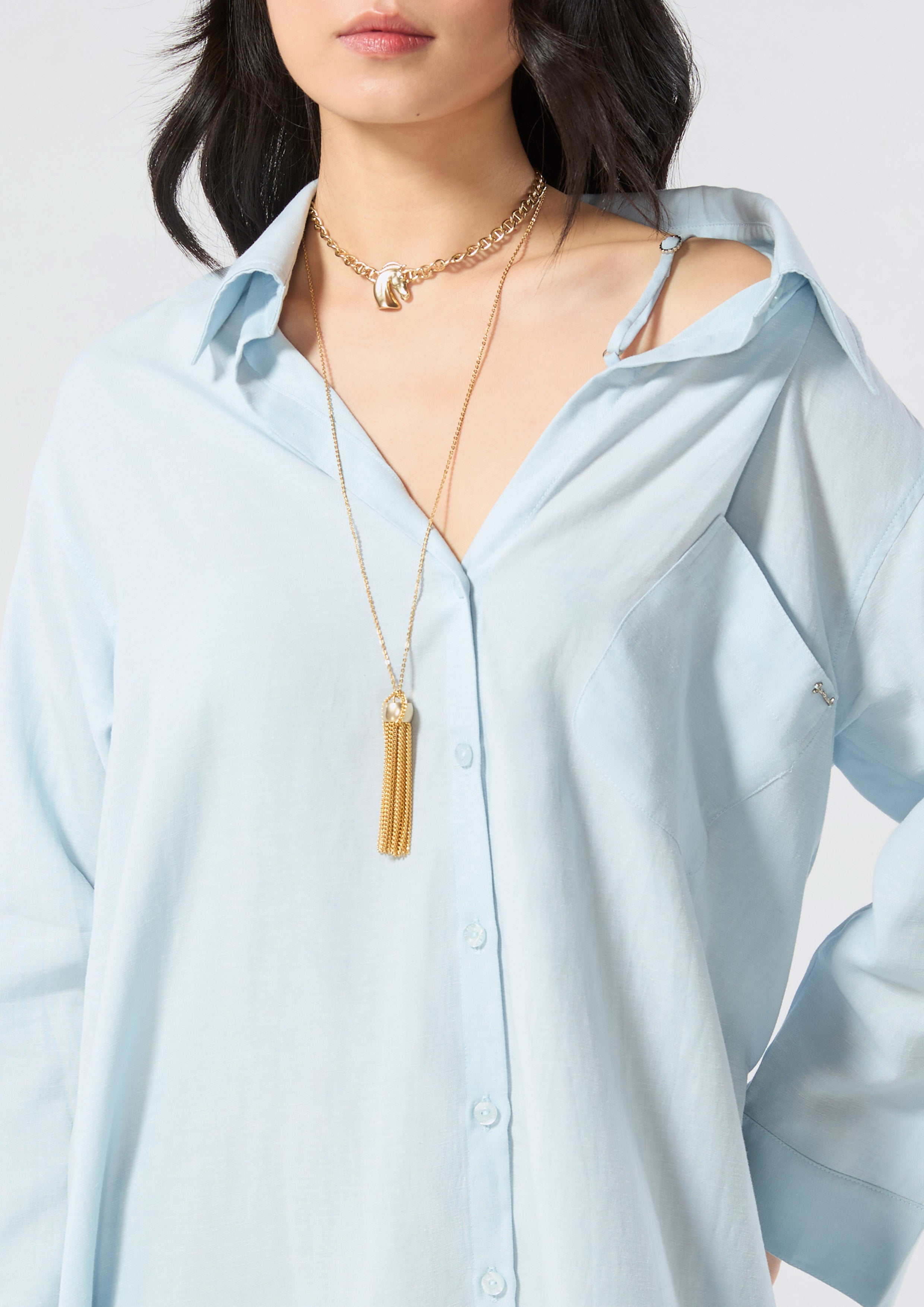 Long Sleeve Shirt Dress Rosewood Fleur