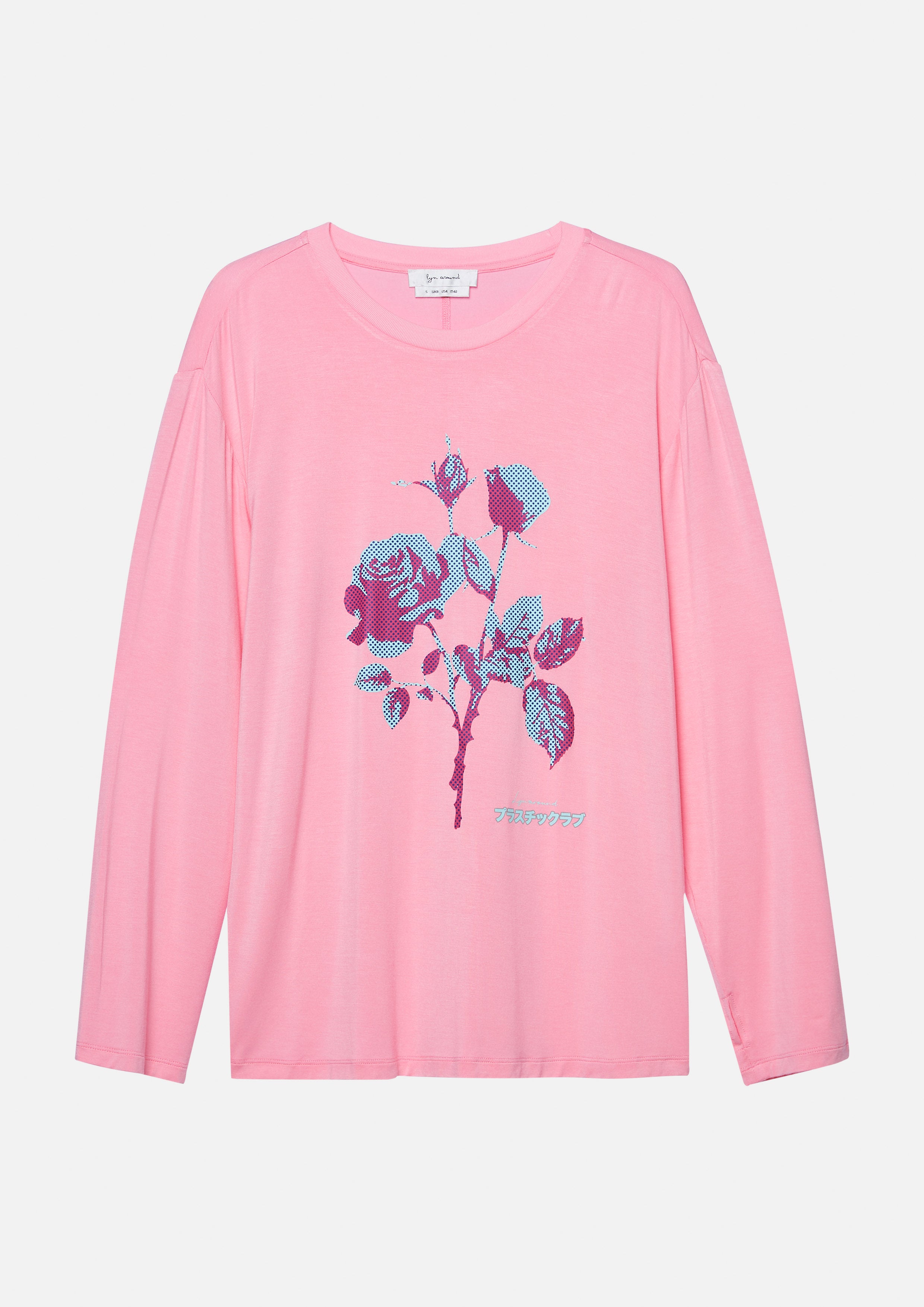 เสื้อยืดแขนยาวพิมพ์ลายดอกกุหลาบ คอลเลกชัน Rodeo Rose