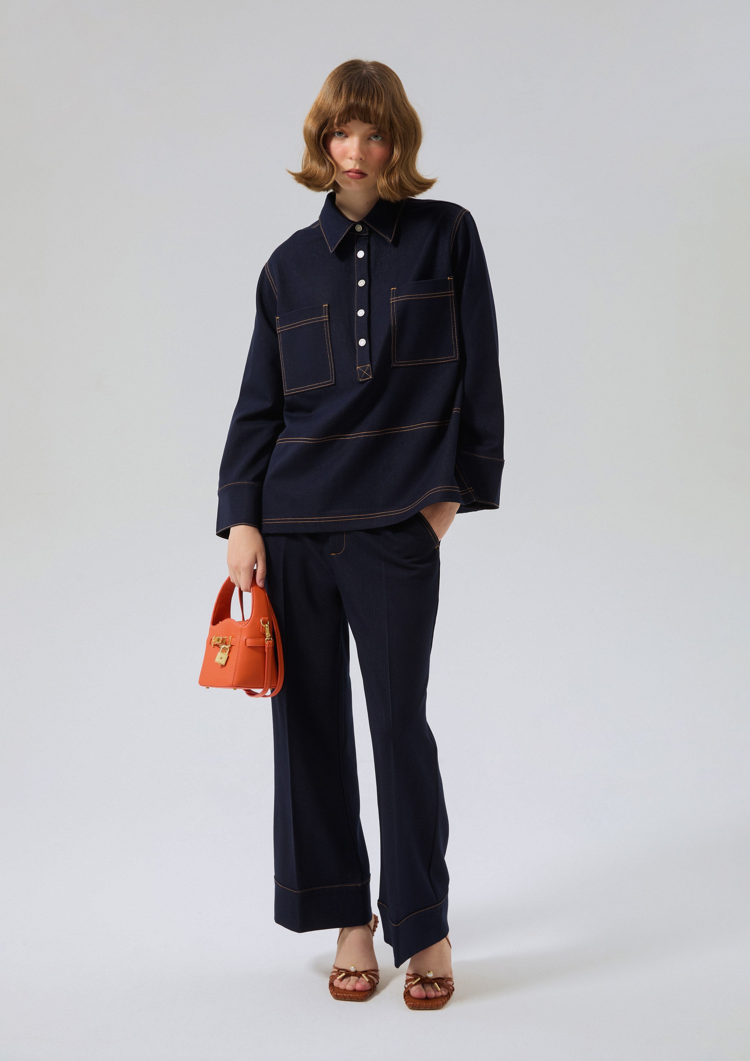 Contrast Stitching Denim Shirt Miracle Voyard