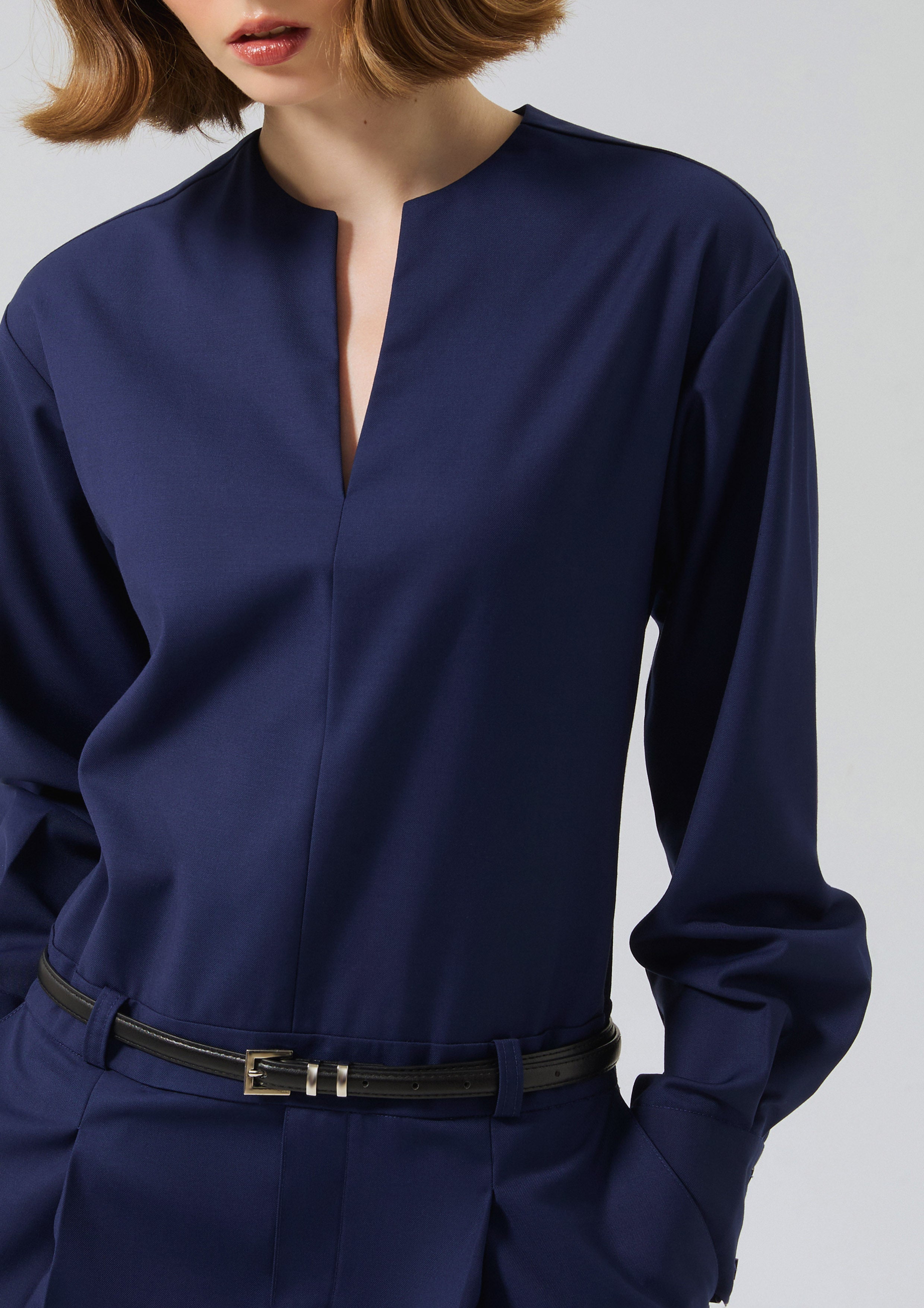 V Cut Long Sleeve Romper Miracle Voyard