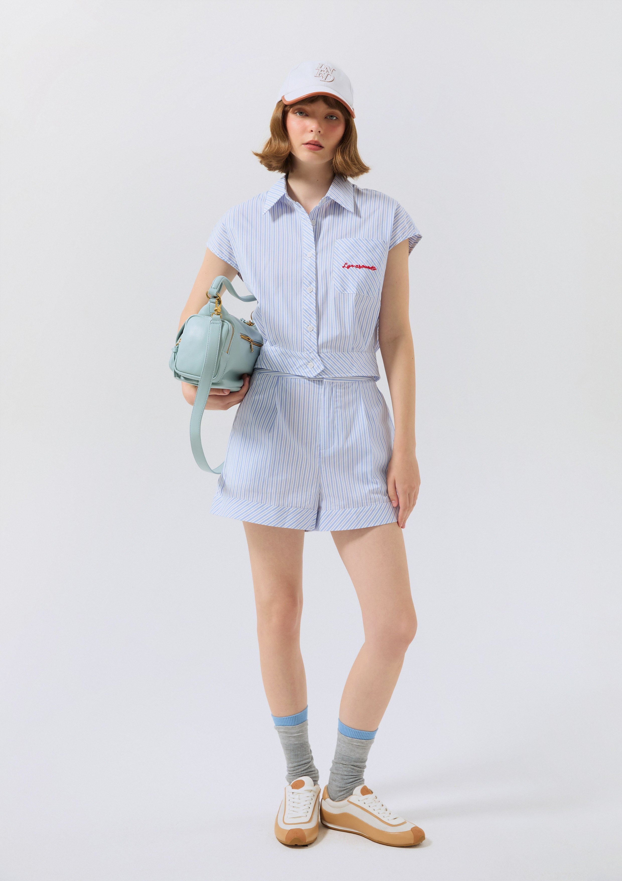 Logo Stripe Top & High Waist Shorts Miracle Voyard