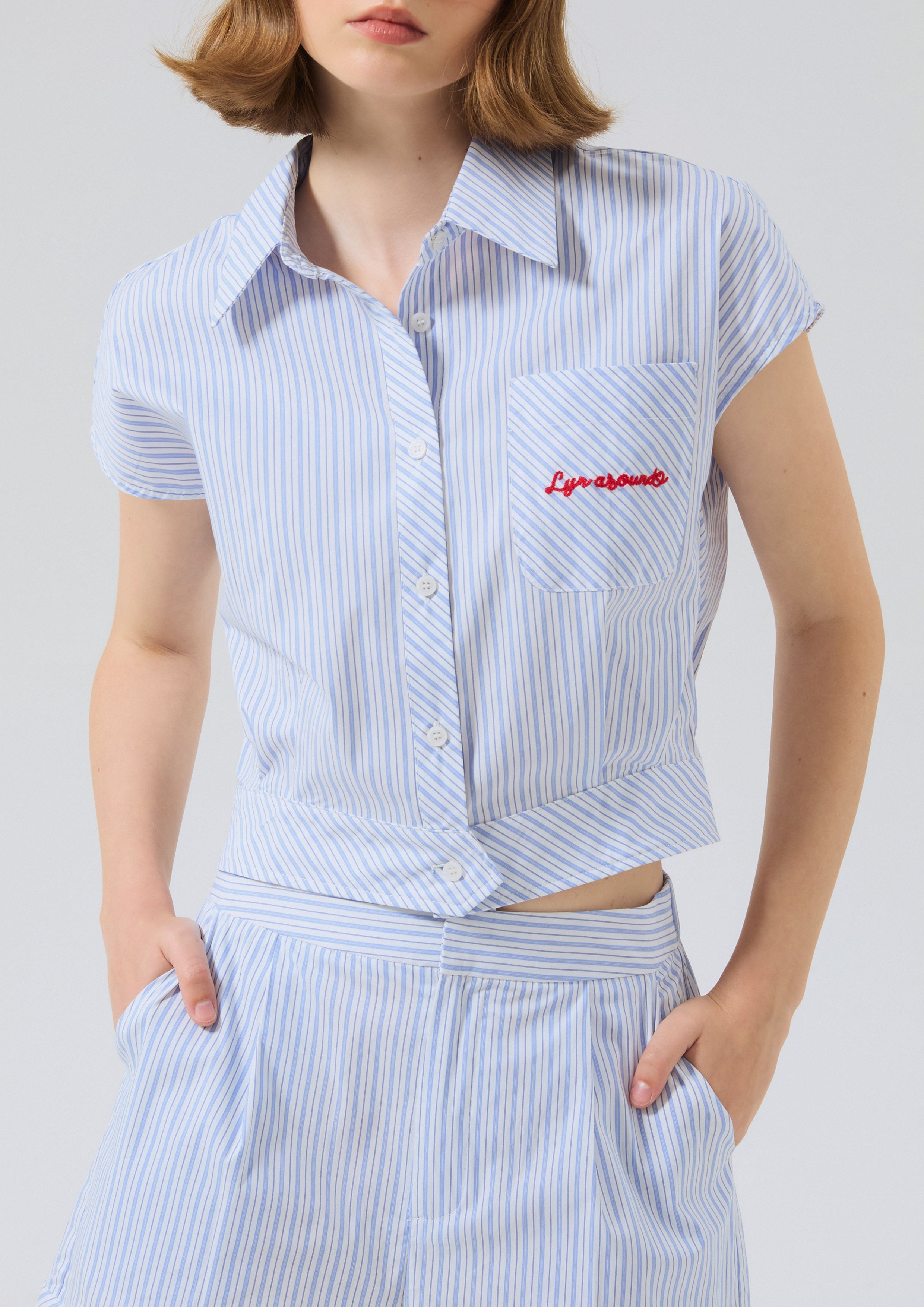 Logo Stripe Top & High Waist Shorts Miracle Voyard