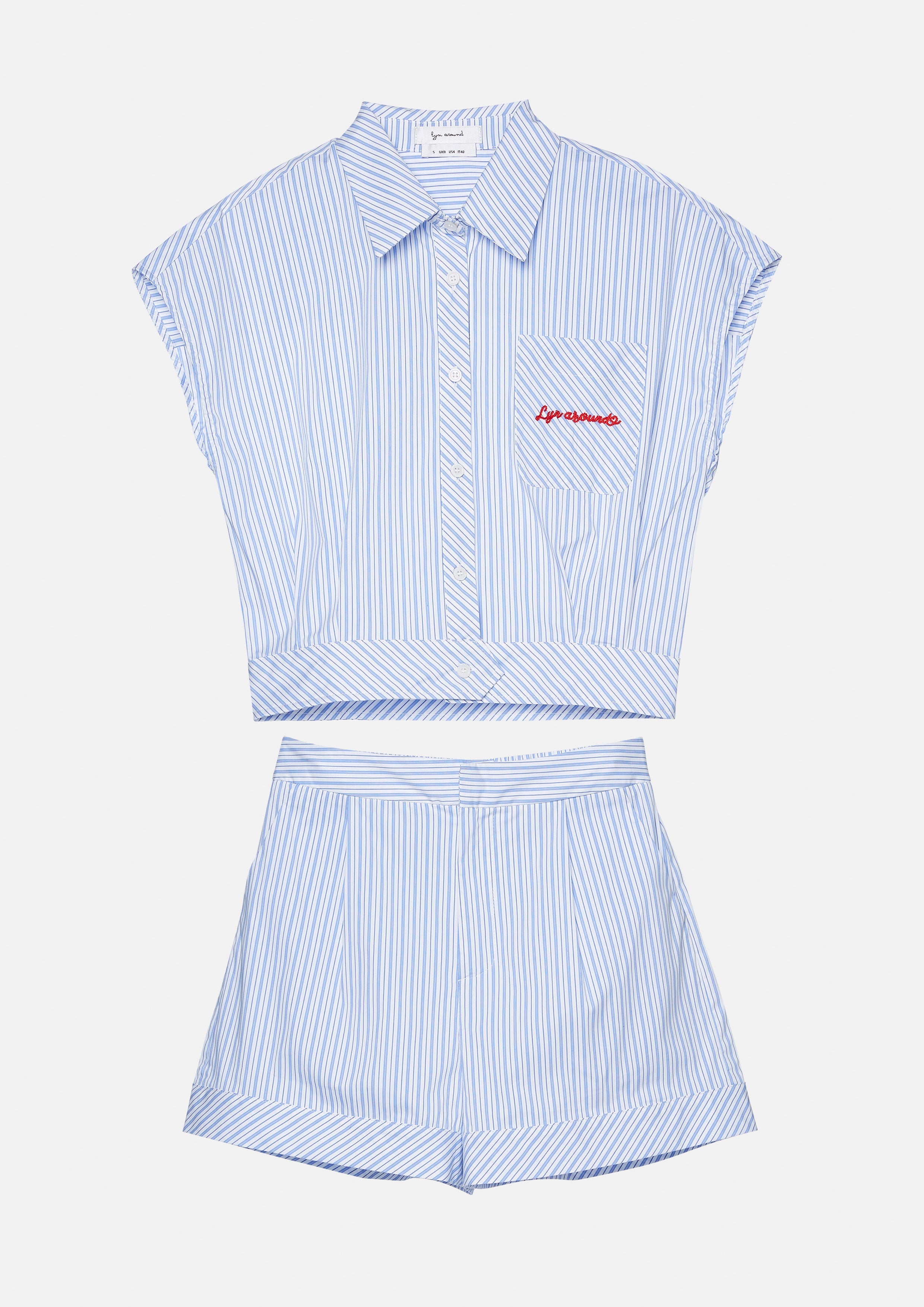 Logo Stripe Top & High Waist Shorts Miracle Voyard