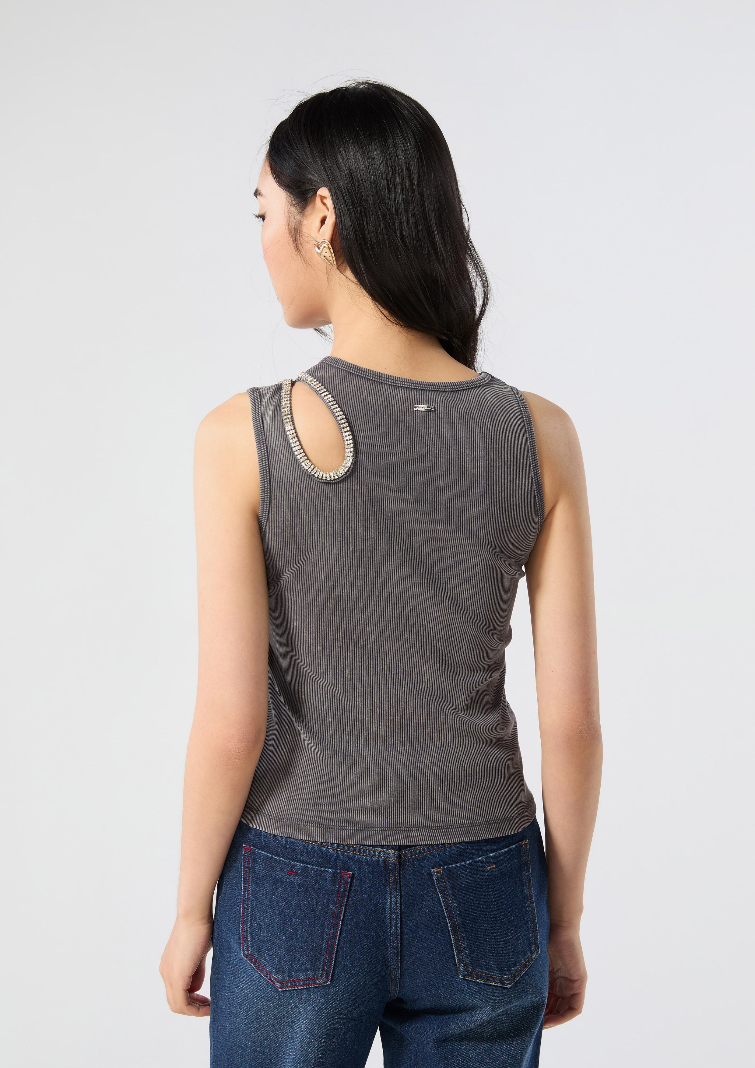 Crystal Embellished Tank Top Neon Dreams