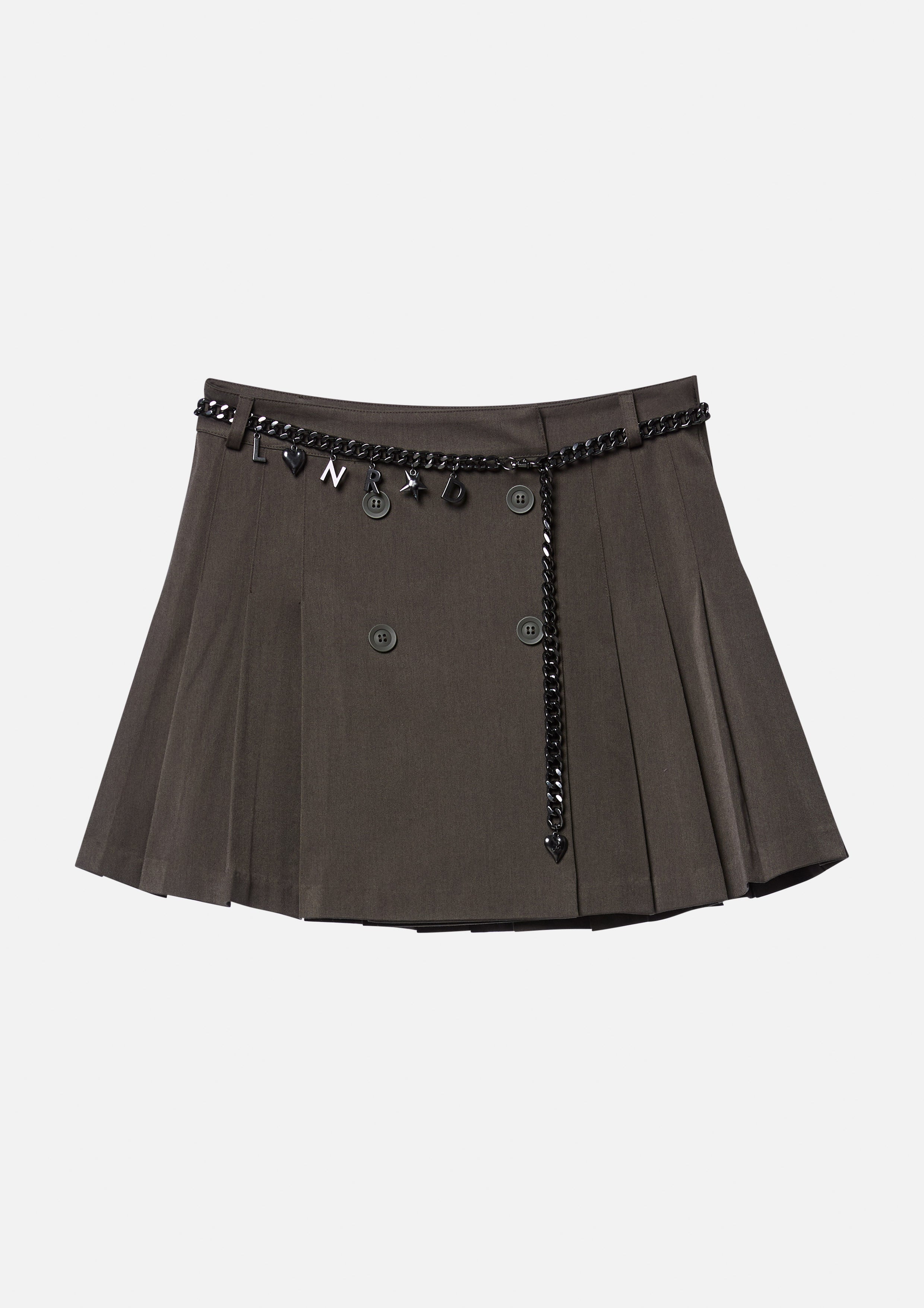 Pleated Mini Skirt With Chain Belt Neon Dreams