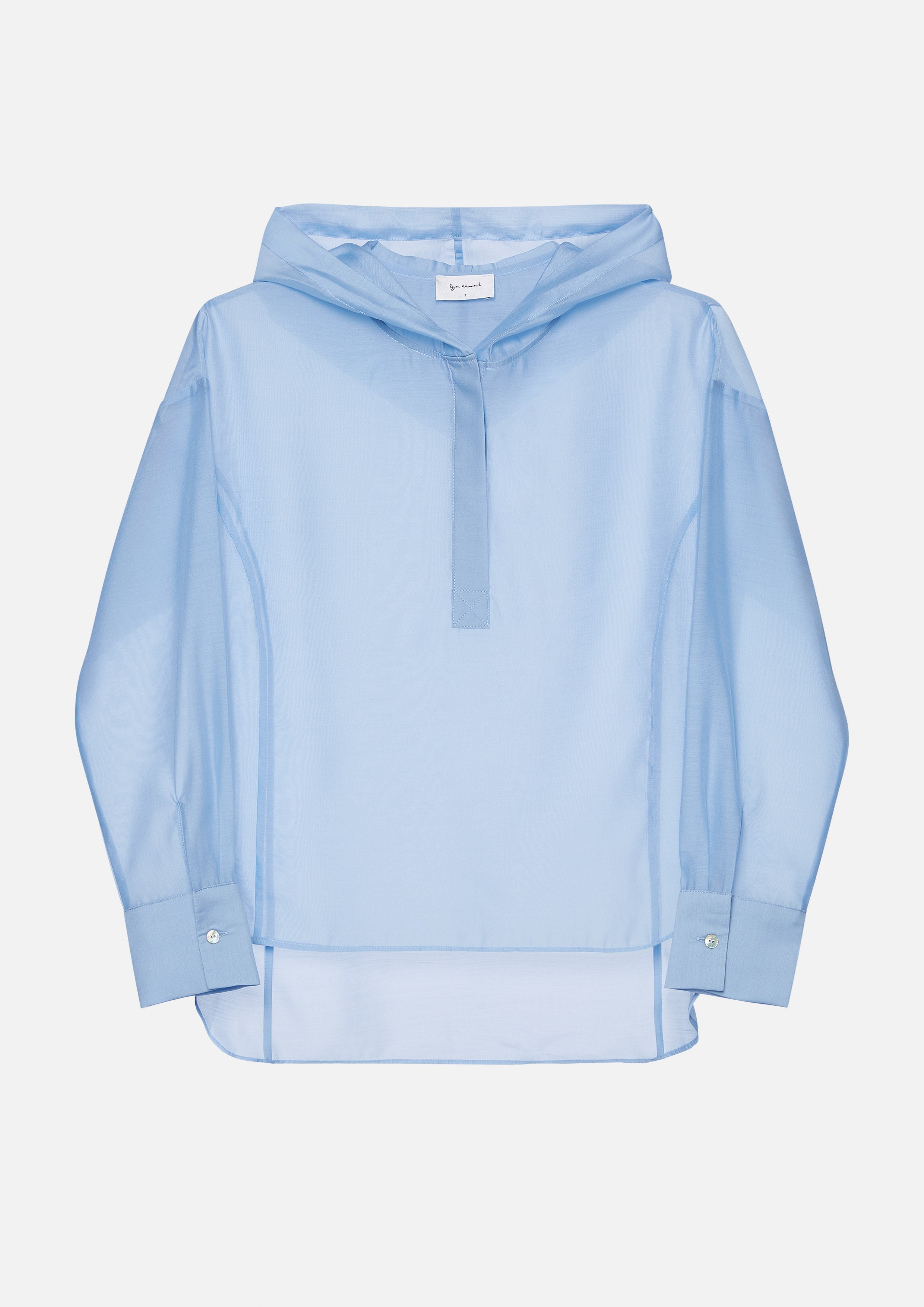 Sheer Hoodie Long Sleeve Top Miracle Voyard