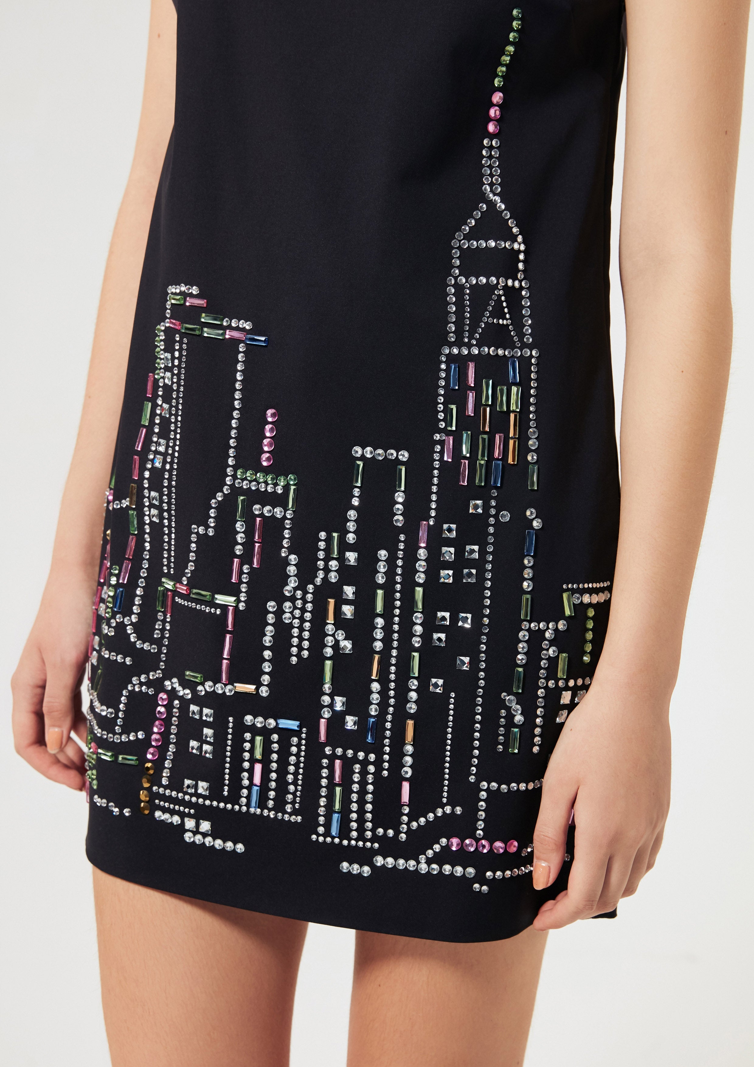 Crystal Embellished City Mini Dress Neon Dreams