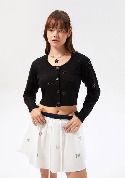 Create Your Signature Look with Crystal Embellished Crop Cardigan