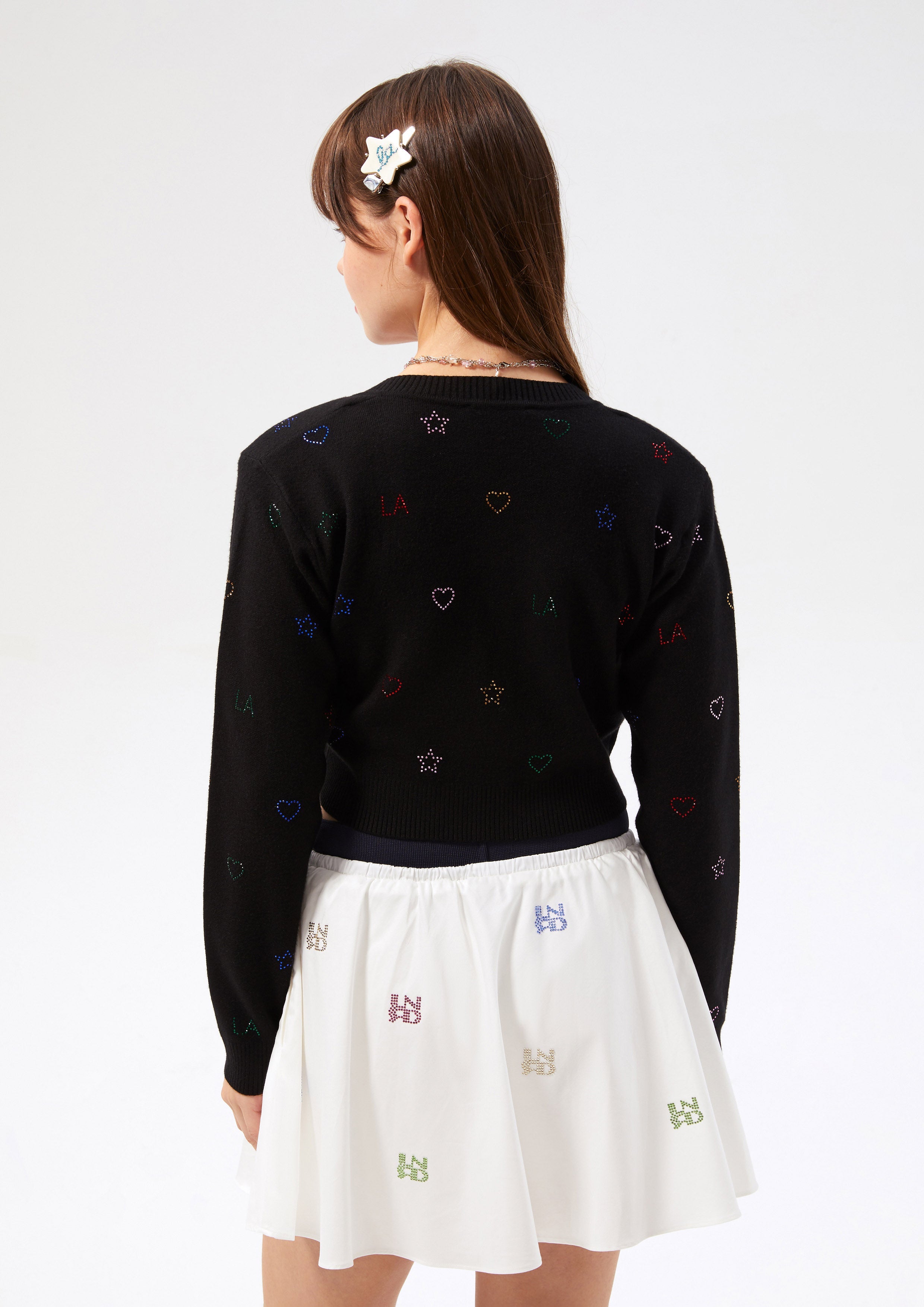 Crystal Embellished Crop Cardigan Neon Dreams