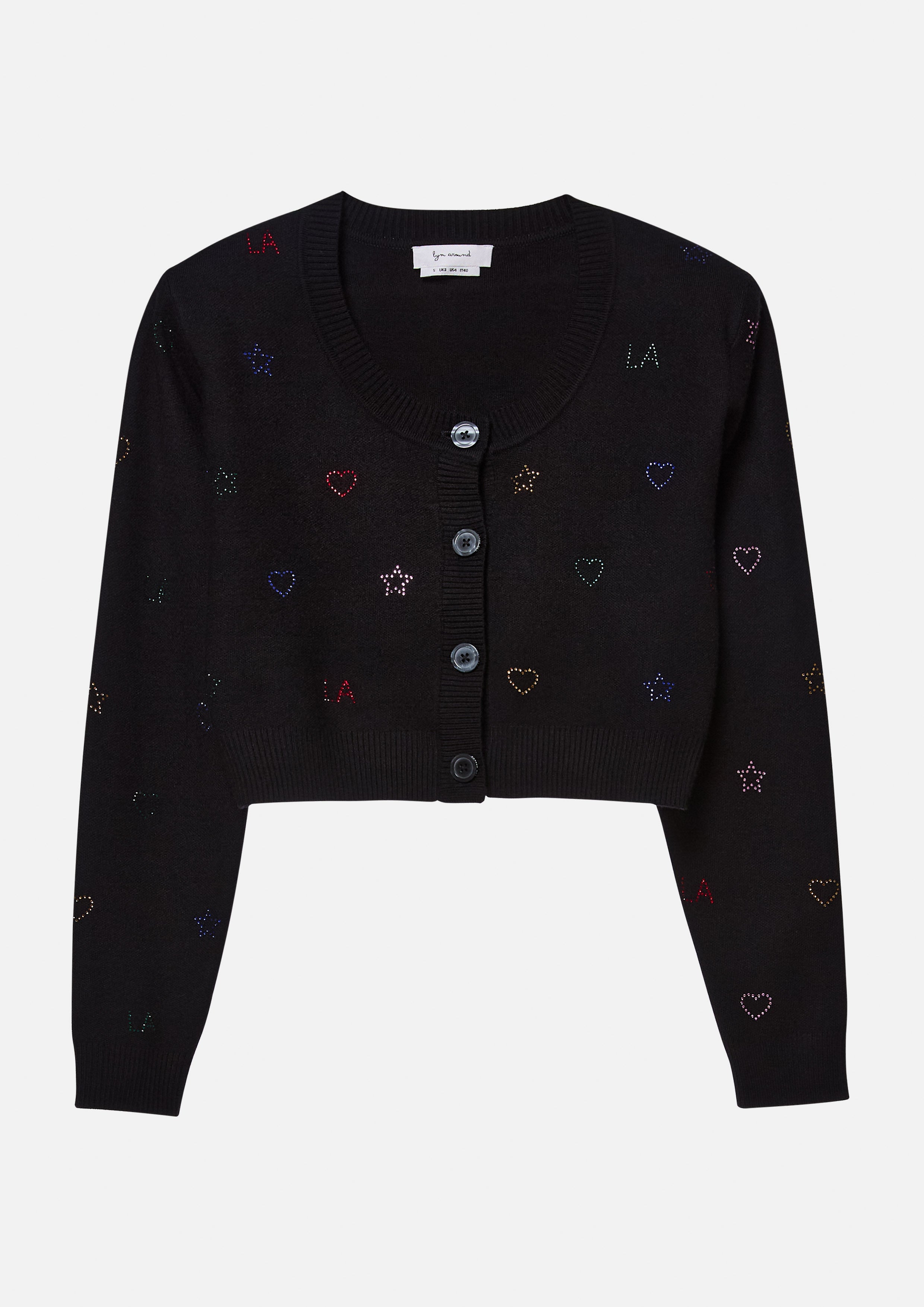 Crystal Embellished Crop Cardigan Neon Dreams