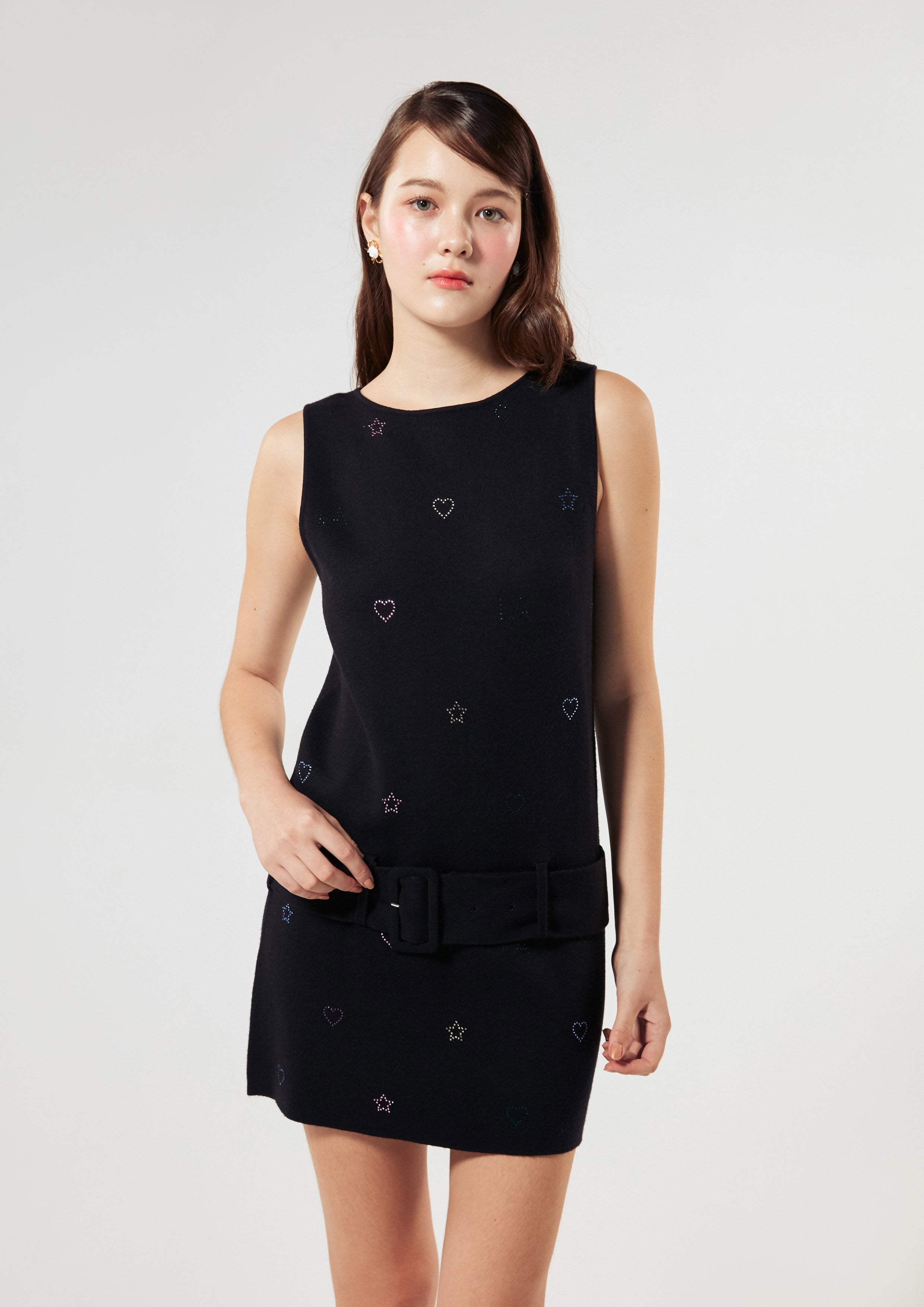 Crystal Embellished Sleeveless Mini Dress Neon Dreams