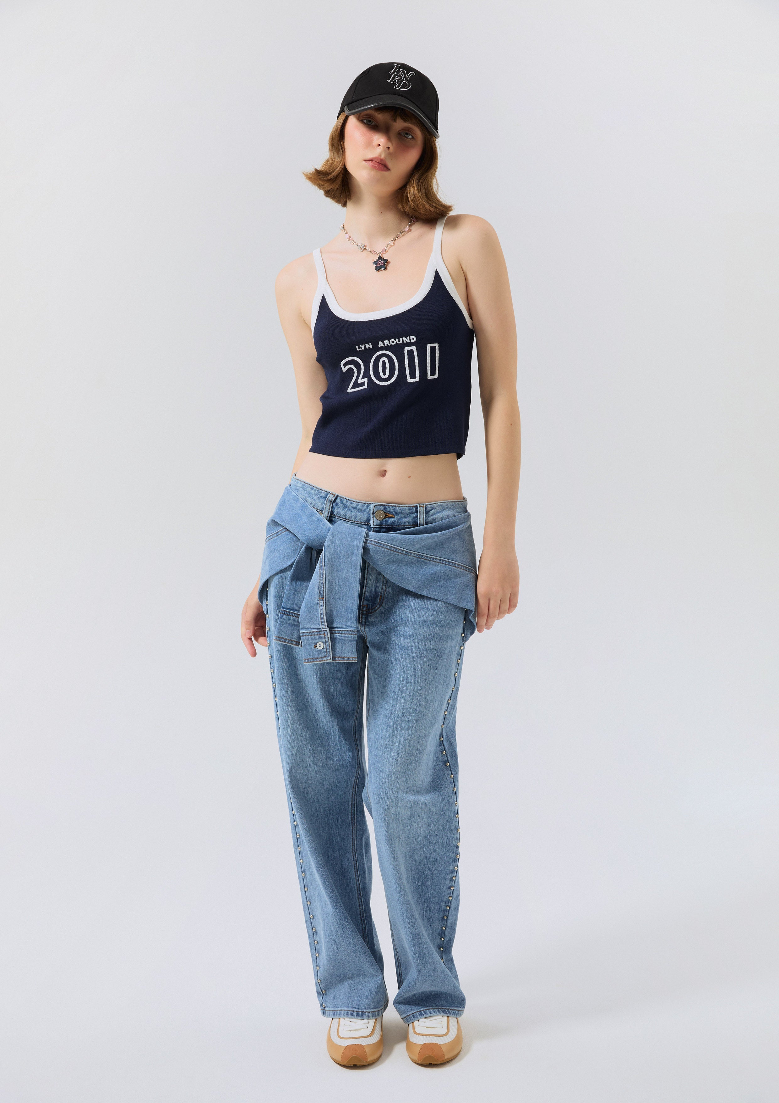 Create Your Signature Look with Waist-Tie Layered Denim Pants