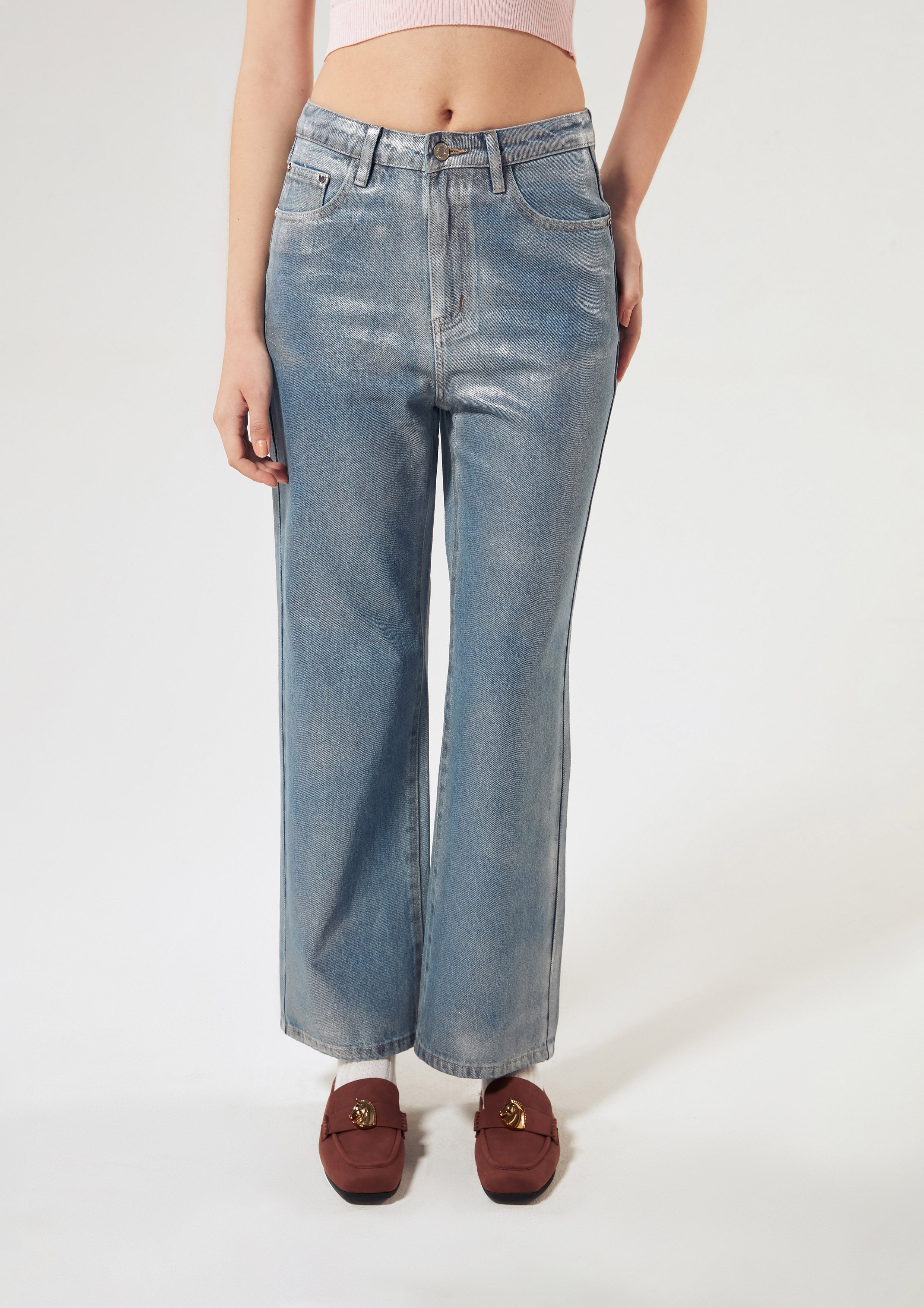 Trompe Loeil Denim Pants Neon Dreams