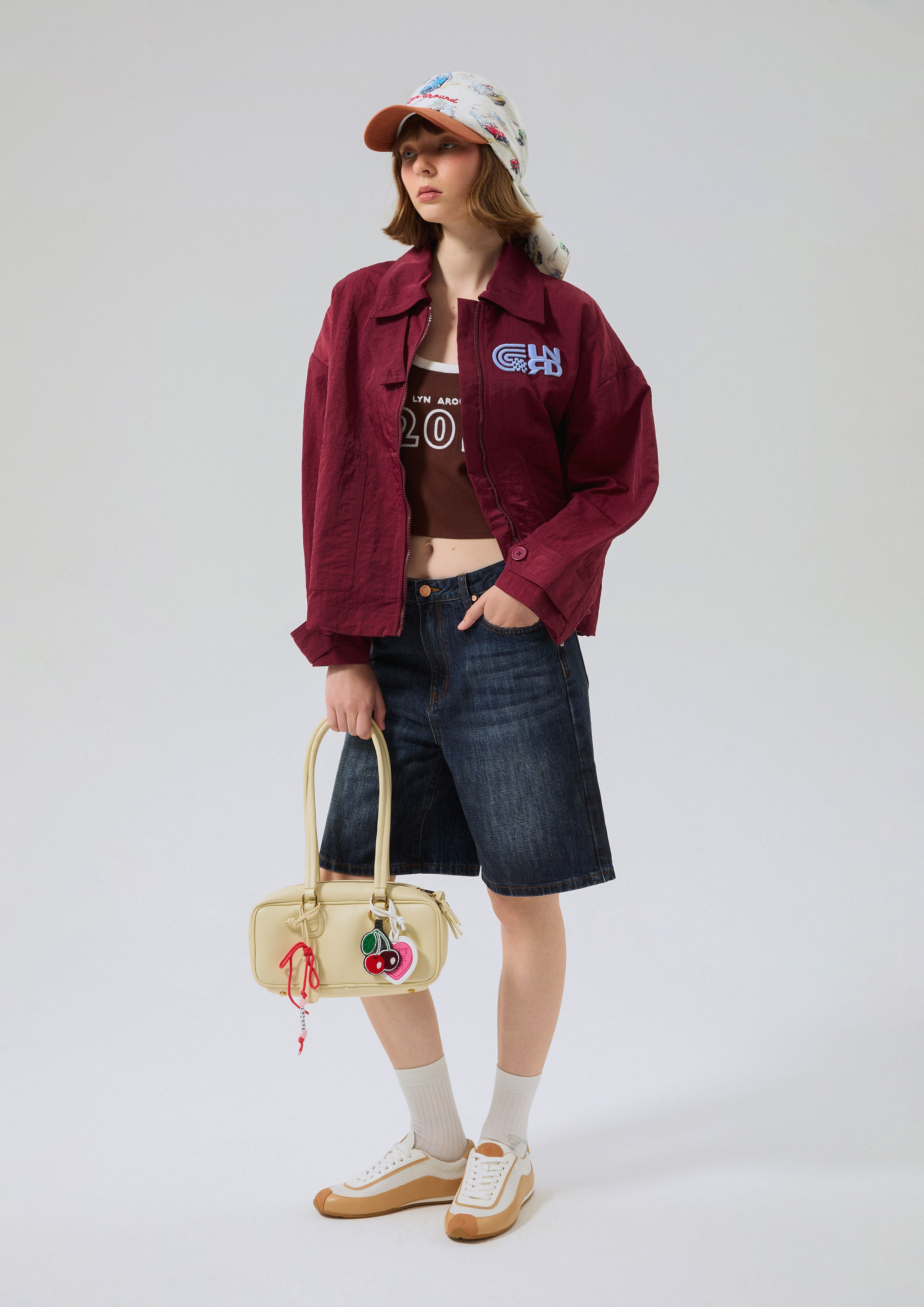 กางเกงเดนิมขาสั้นสีเฟดเข้ม คอลเลกชัน Basic Denim