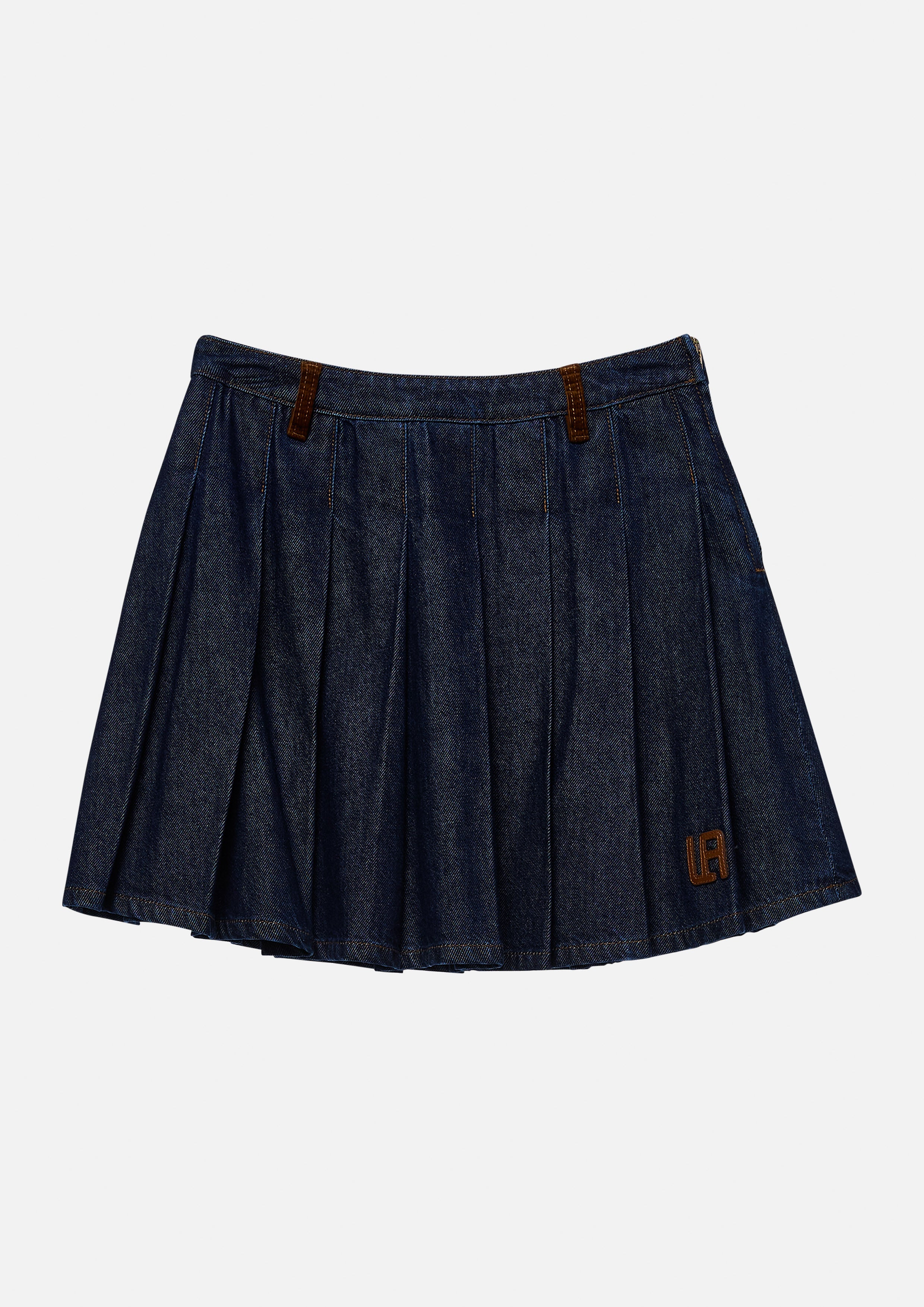  กระโปรงเดนิมสั้นอัดพลีท คอลเลกชัน Basic Denim