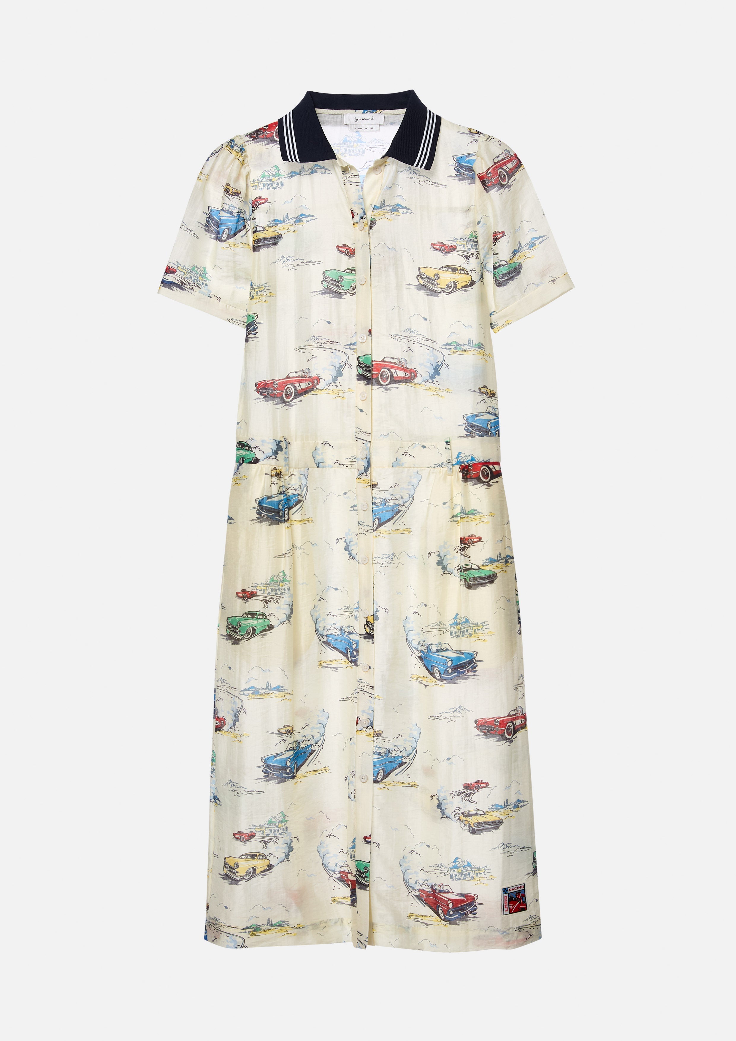 Car Print Midi Dress Speed Voyard