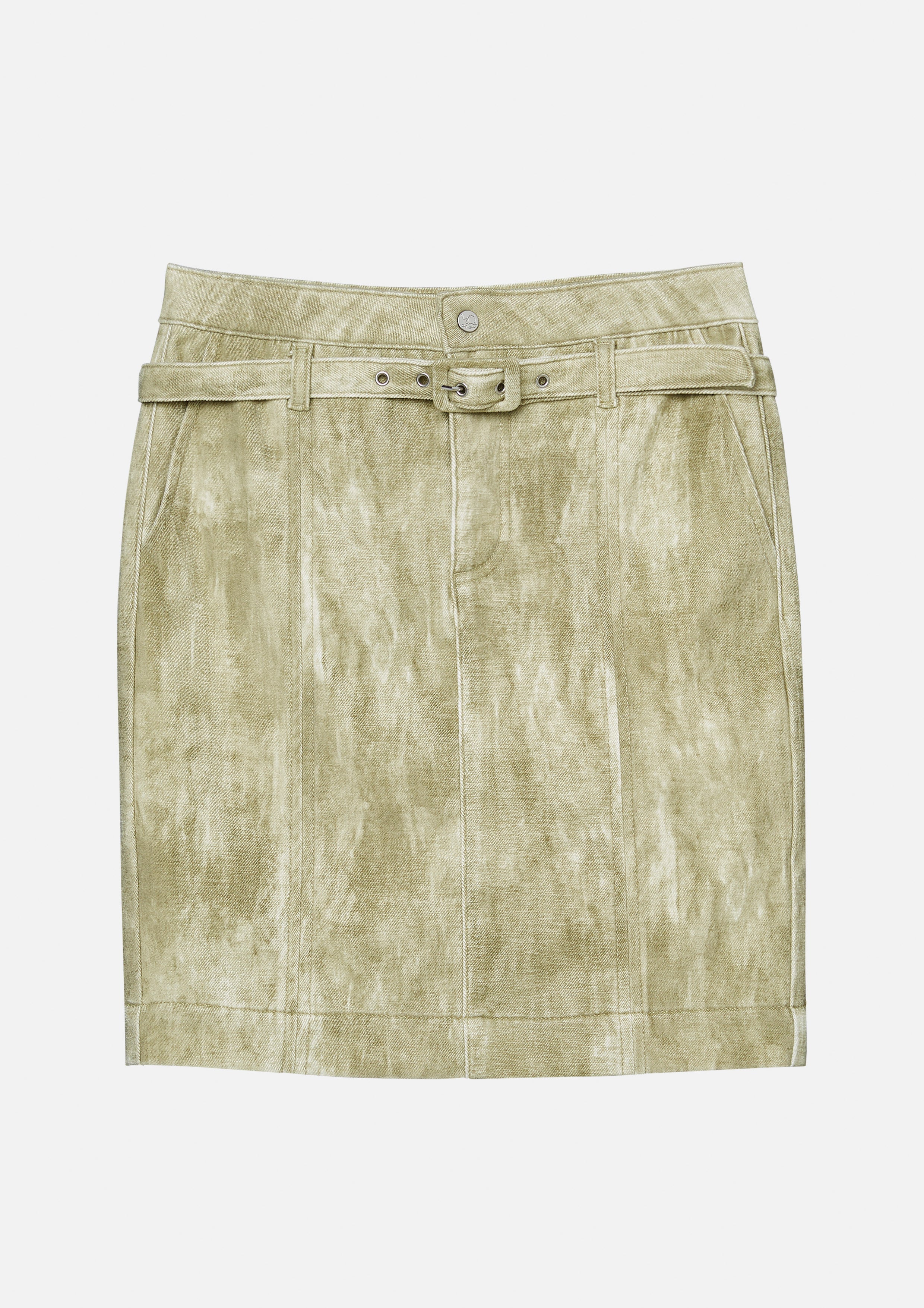 Printed Belted Midi Skirt Working on Board