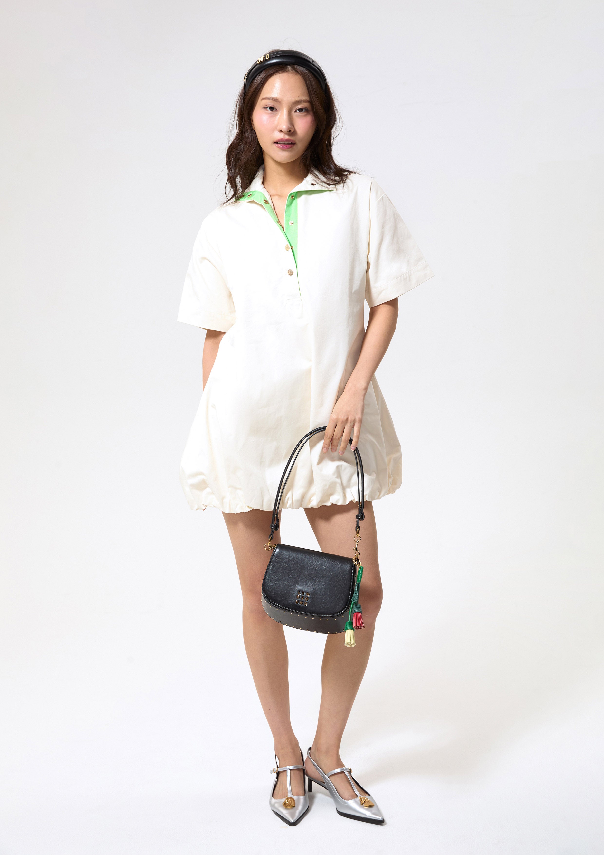 Short Sleeve Puff Skirt Mini Dress Play Spell