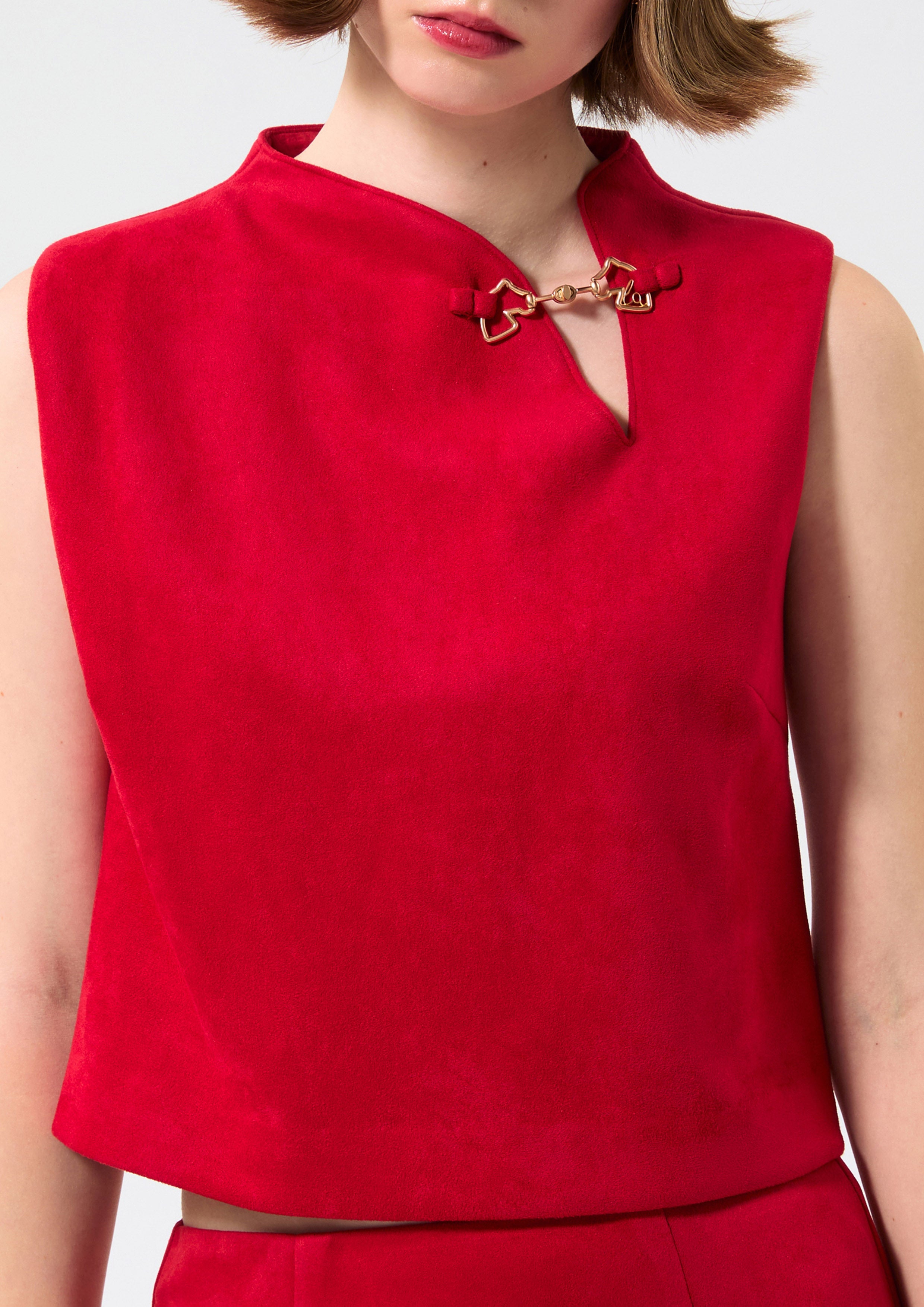 Sleeveless Crop Top Rouge Luck