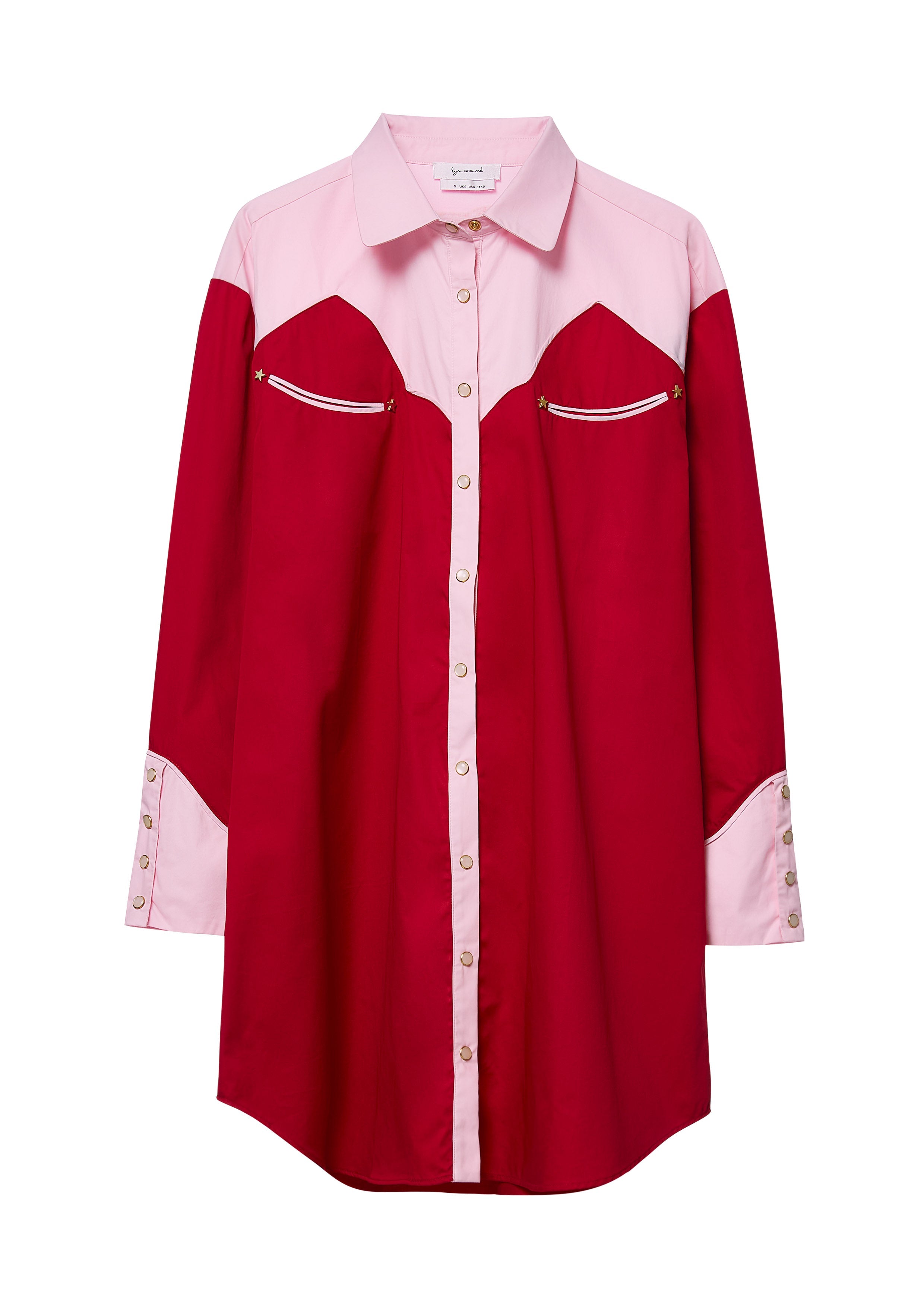 Button Up Mini Dress Rouge Luck