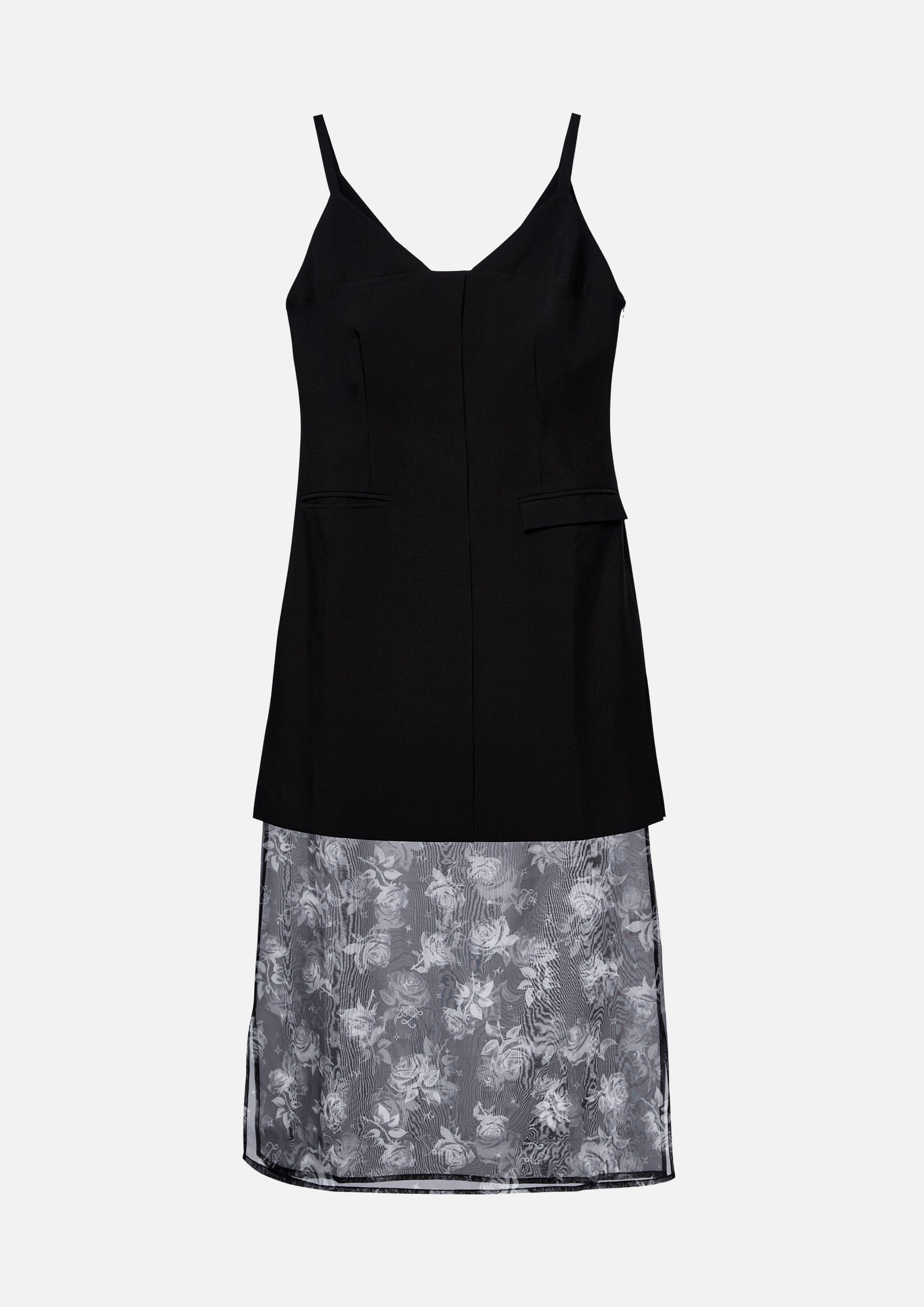 เดรสสายเดี่ยวกระโปรงผ้าเชียร์ลายดอกไม้ คอลเลกชัน Rodeo Rose