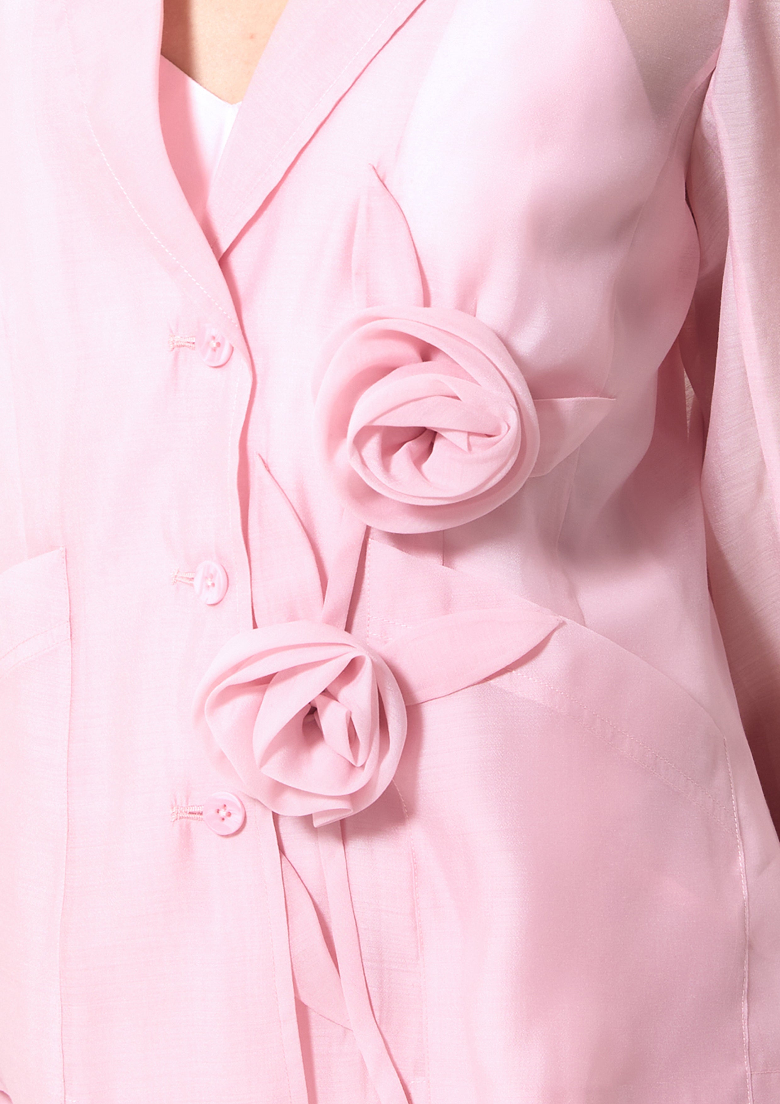 Rose Embellished Sheer Blazer Rodeo Rose