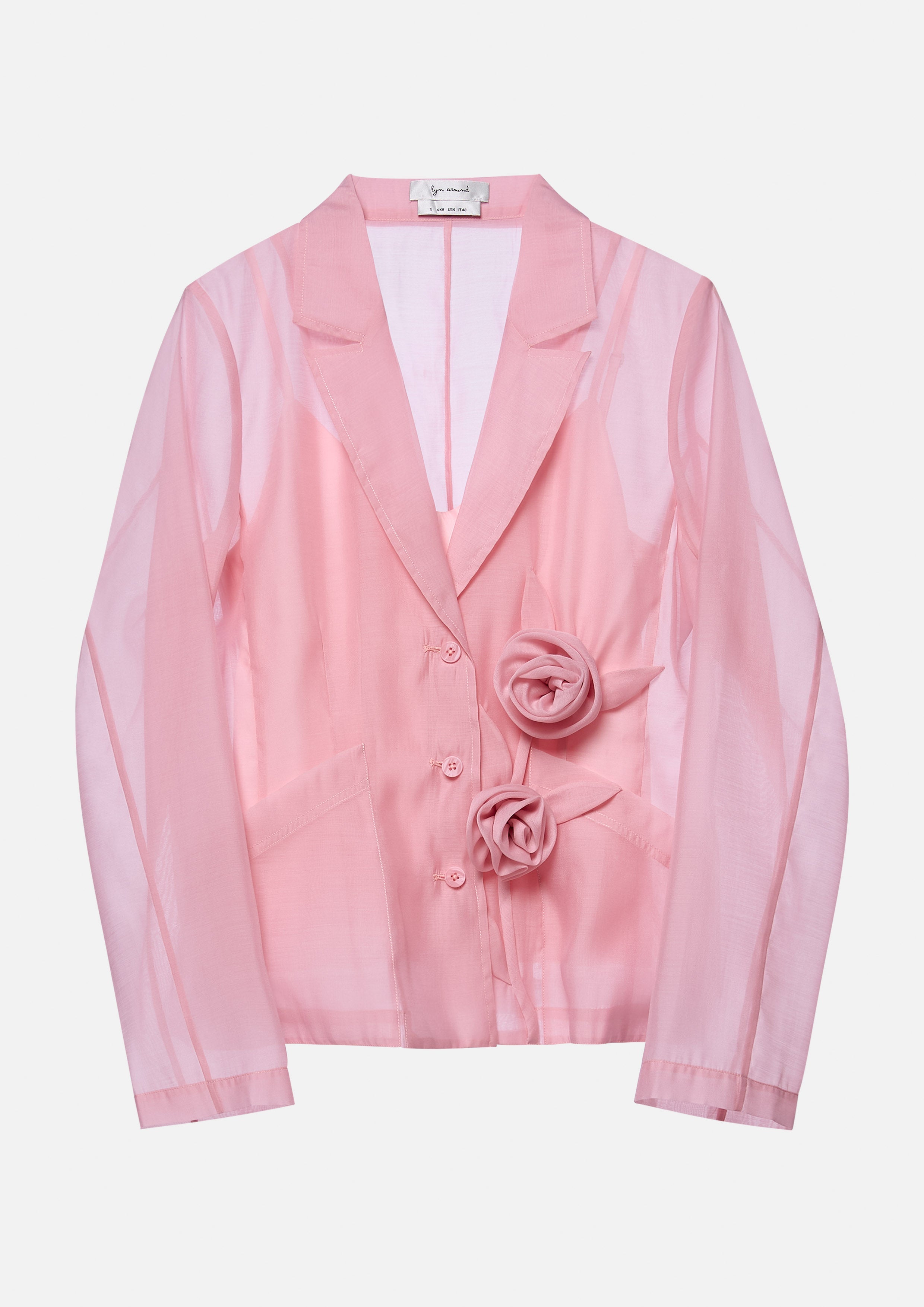 Rose Embellished Sheer Blazer Rodeo Rose