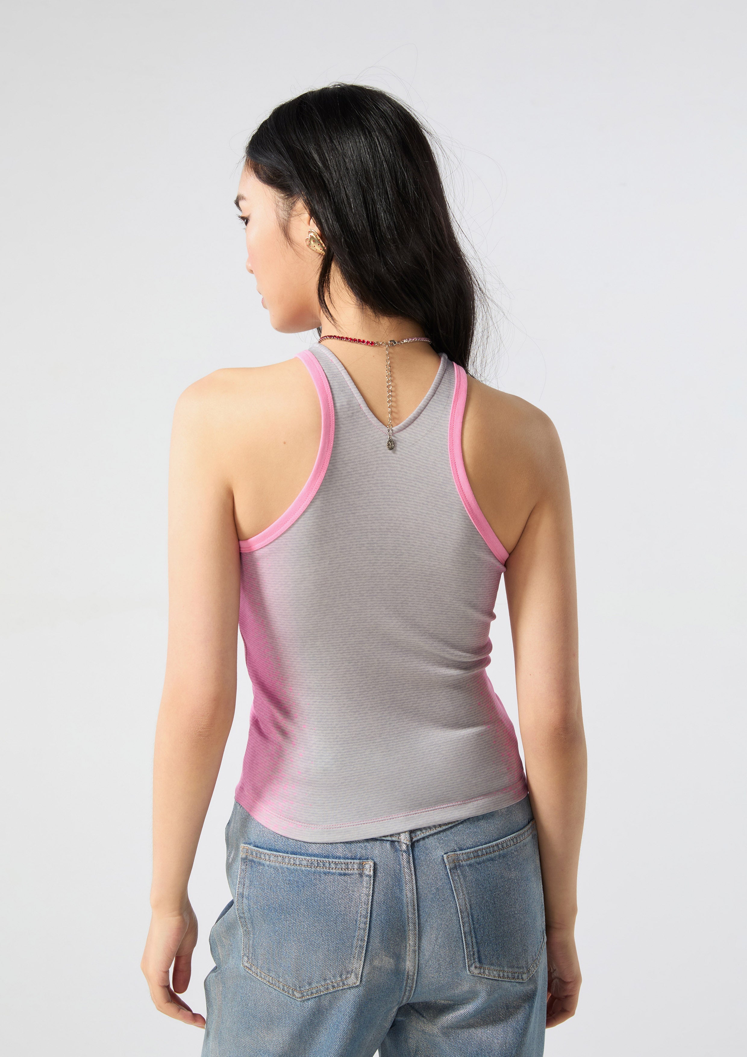 Create Your Signature Look with Ombre Crystal Logo Tank Top Neon 