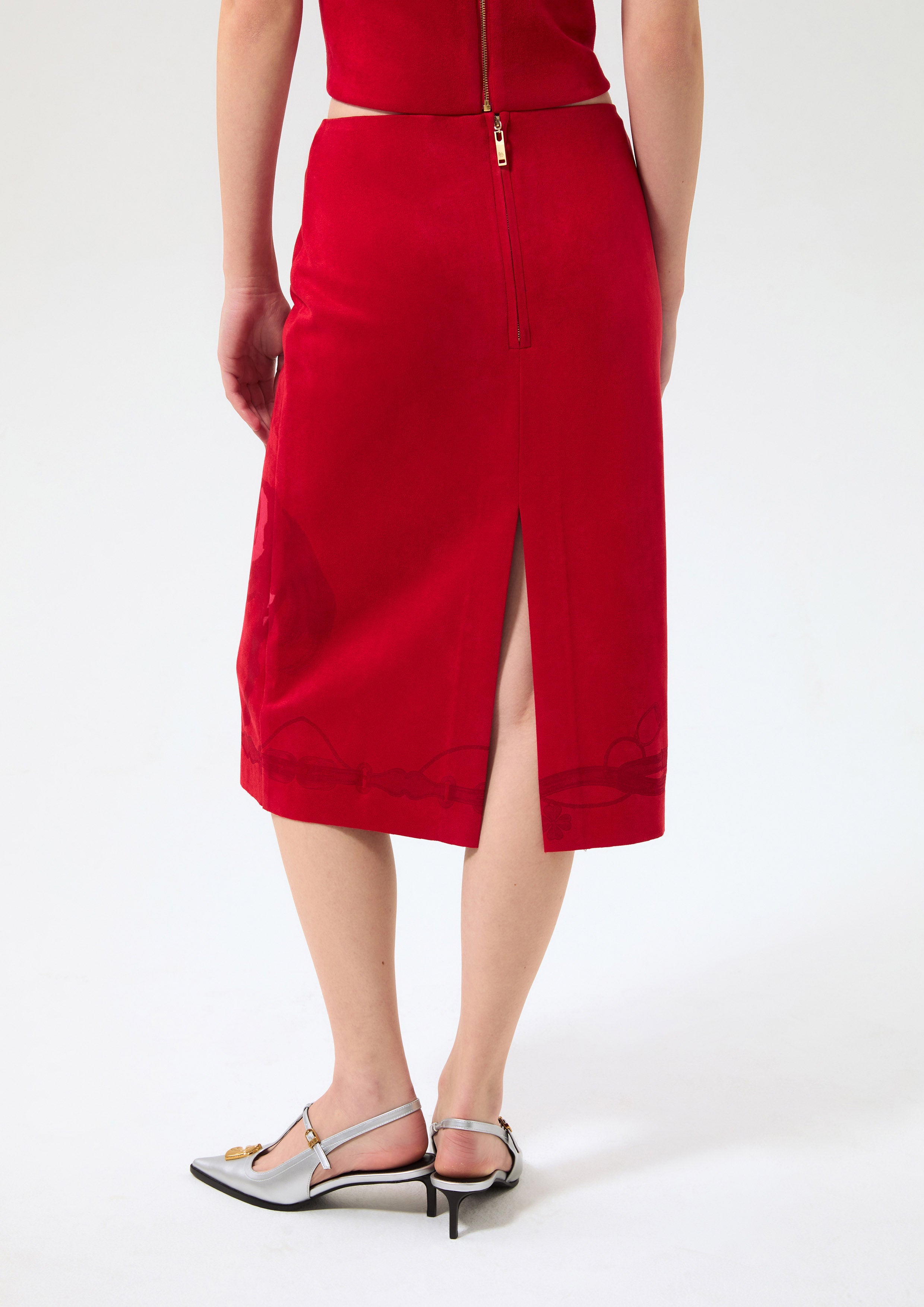 กระโปรงกำมะหยี่ทรงดินสอ คอลเลกชัน Rouge Luck