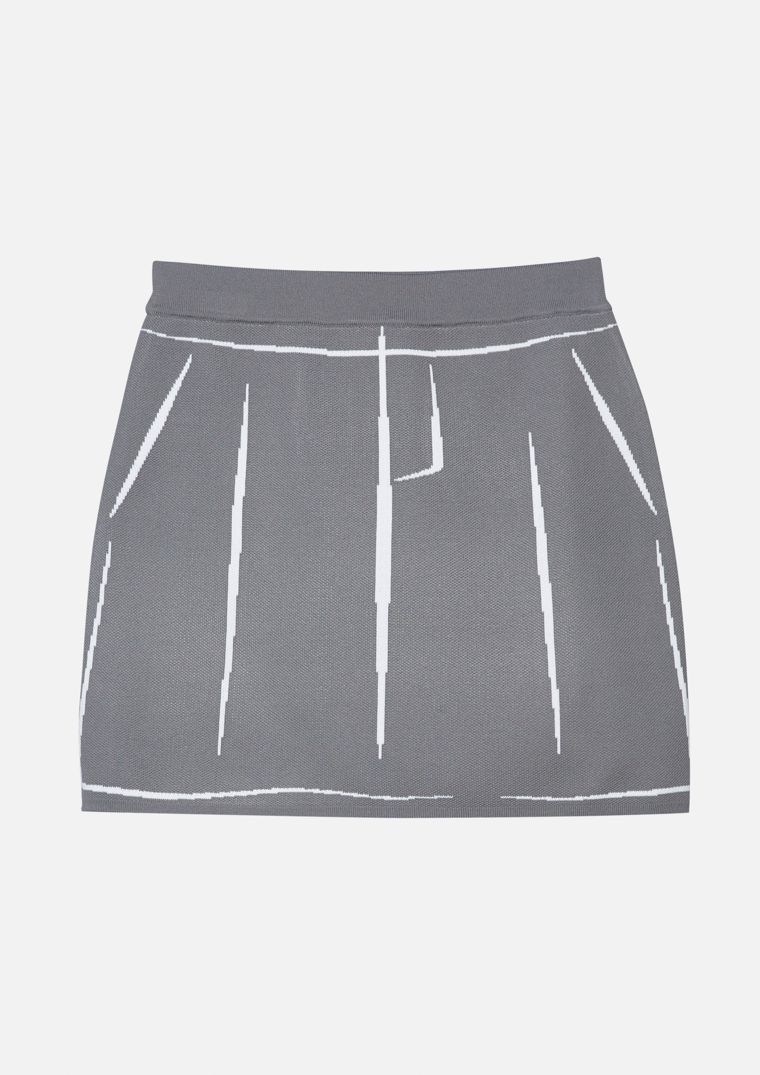 Elasticated Waist Knitted Mini Skirt Working on Board