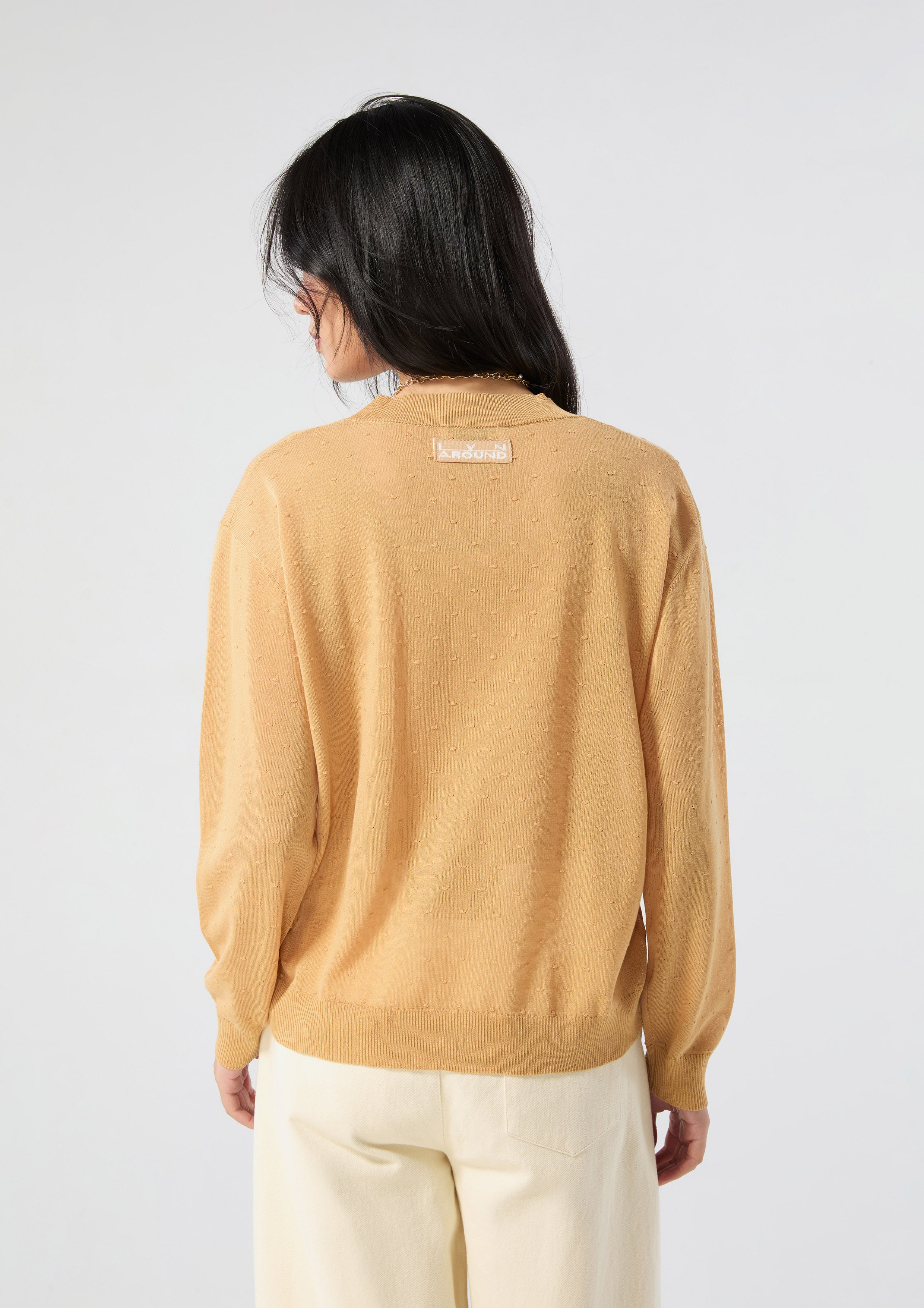 เสื้อคาร์ดิแกนผ้าเชียร์พร้อมเสื้อตัวใน คอลเลกชัน Rodeo Rose