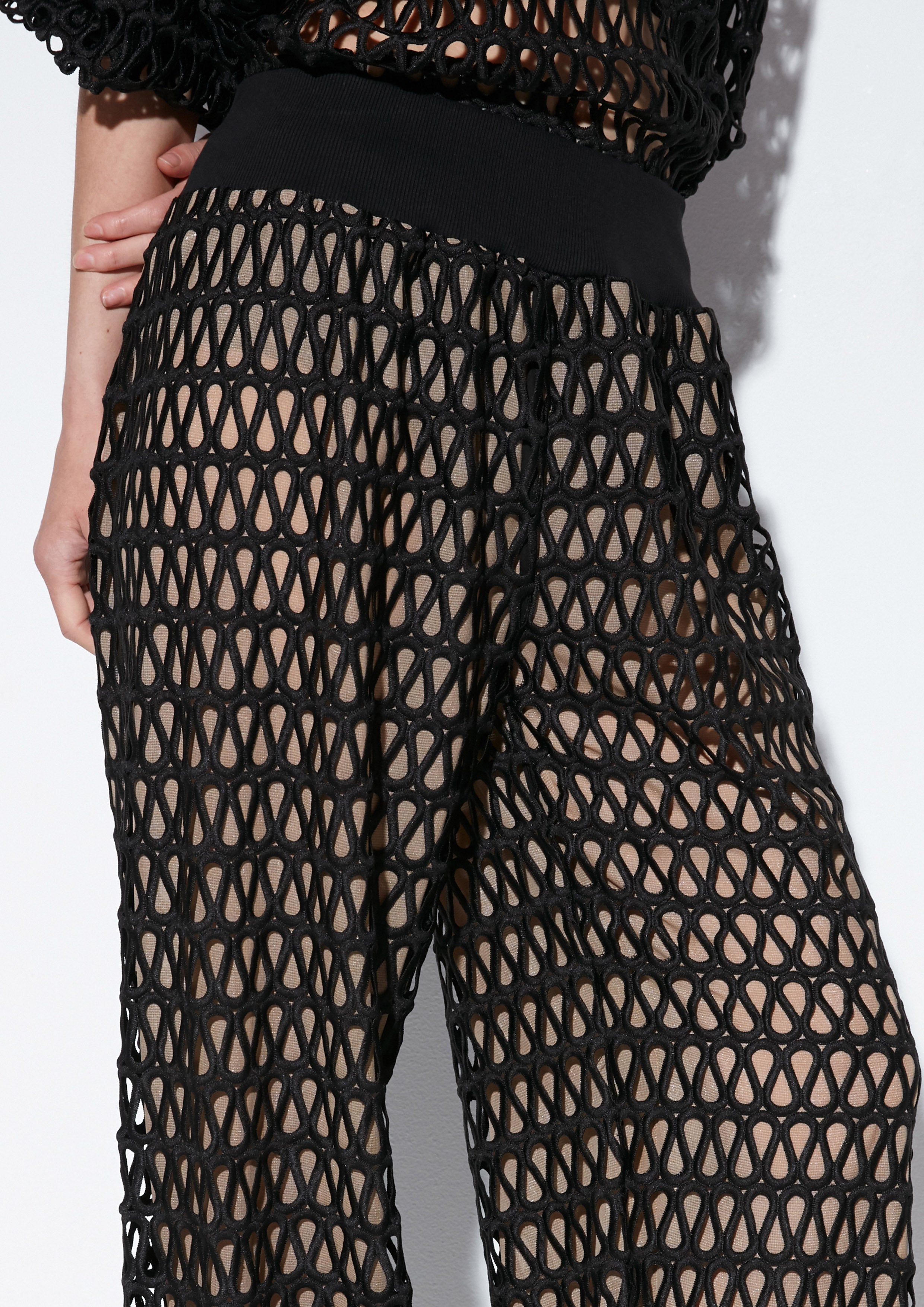 กางเกงตาข่ายทรงขากว้าง คอลเลกชัน Texture Club