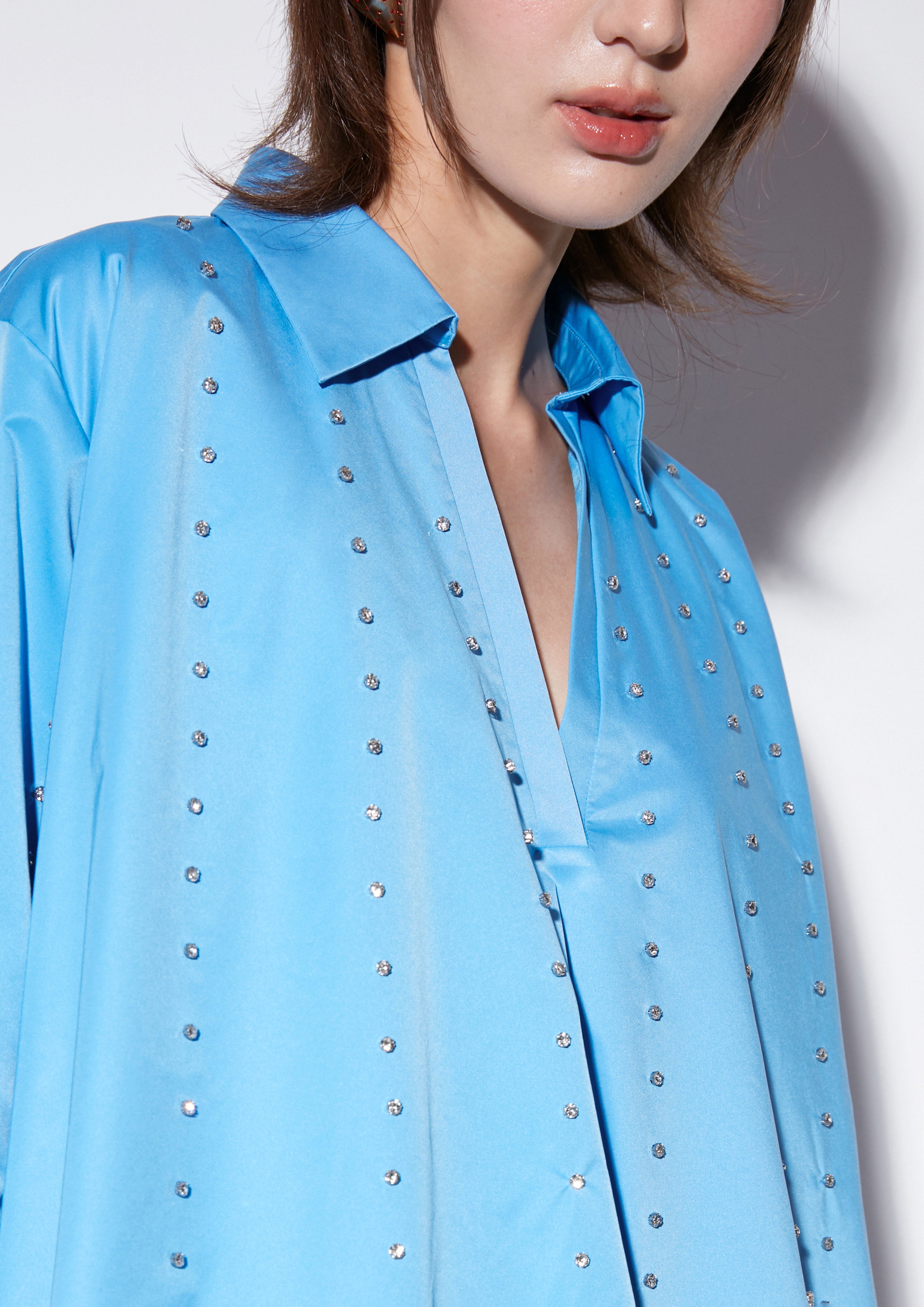 เดรสสั้นกระโปรงทรงพองแต่งคริสตัล คอลเลกชัน Texture Club