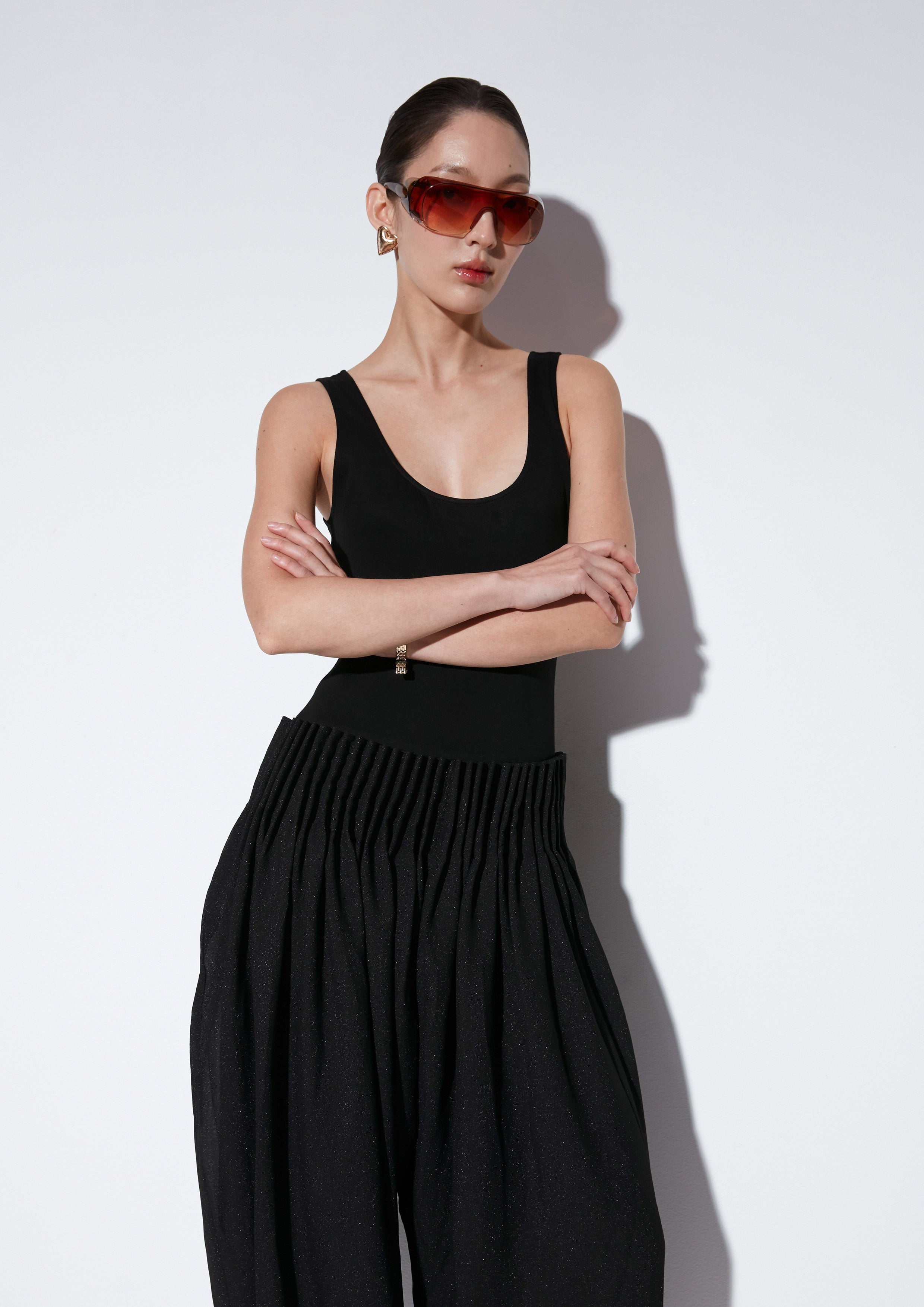 Curve Leg Sleeveless Jumpsuit Texture Club