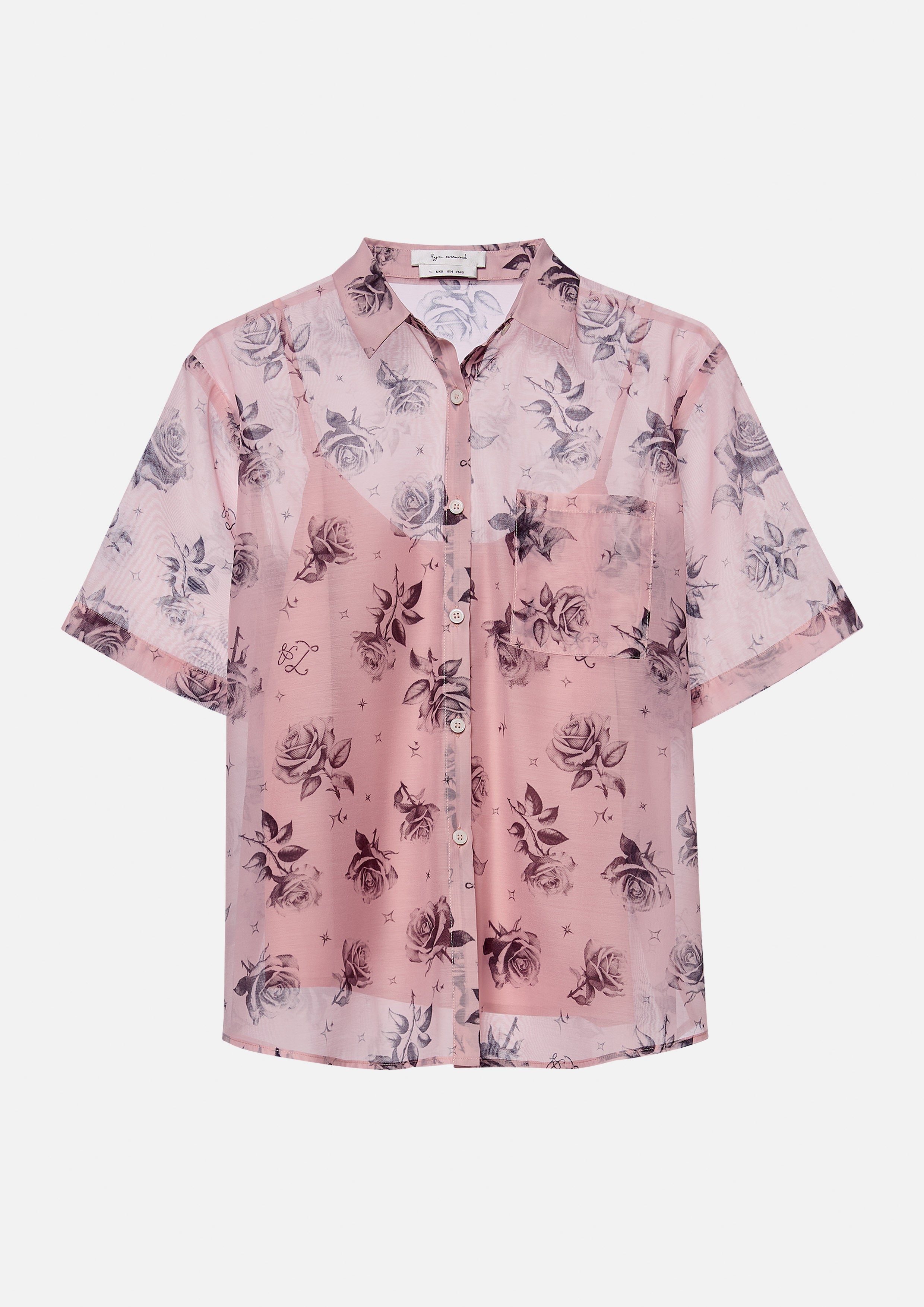 Rose Sheer Shirt With Cami Top Rodeo Rose